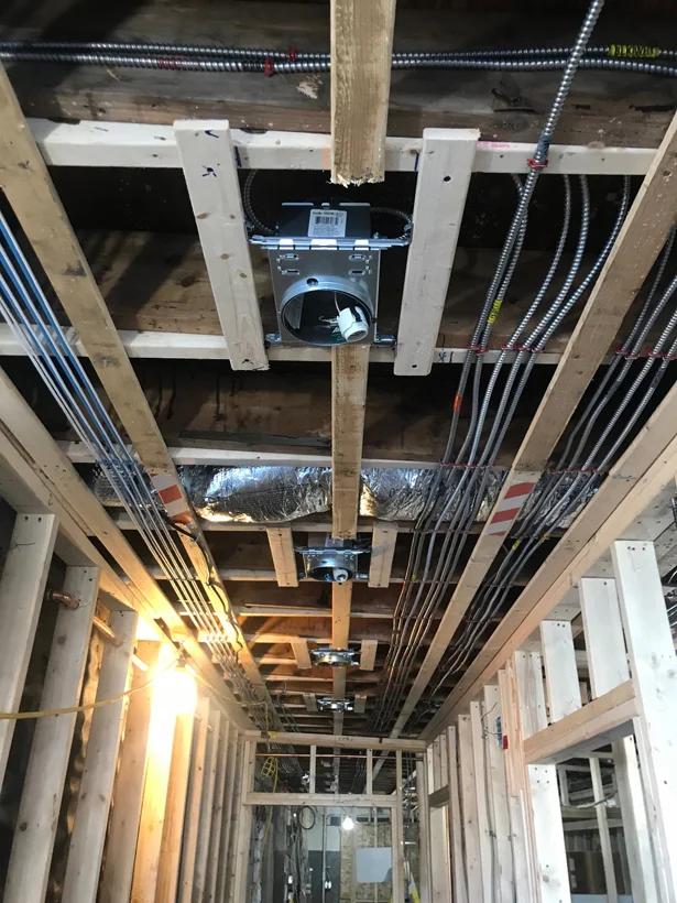 Framing and systems are installed