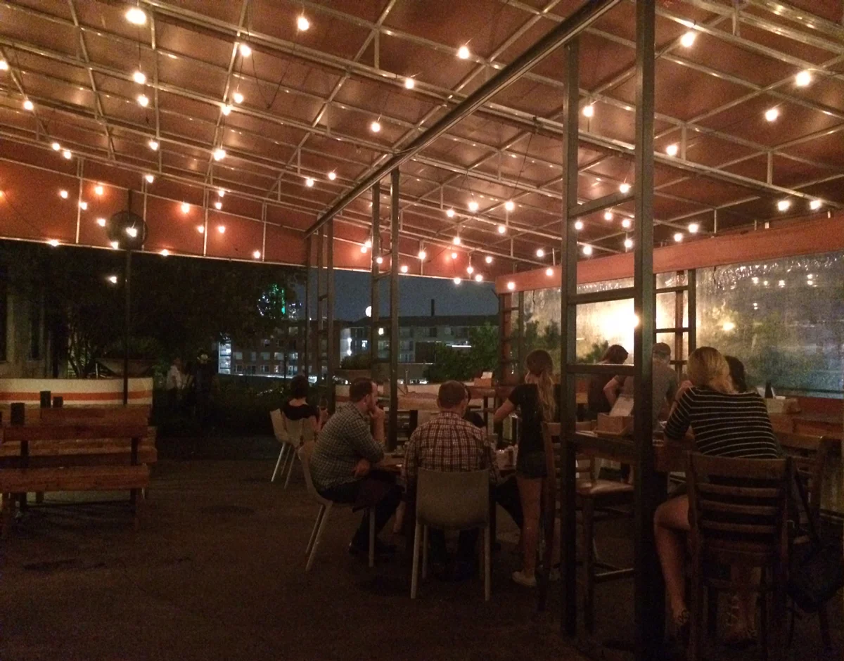 Patio charm with light strings