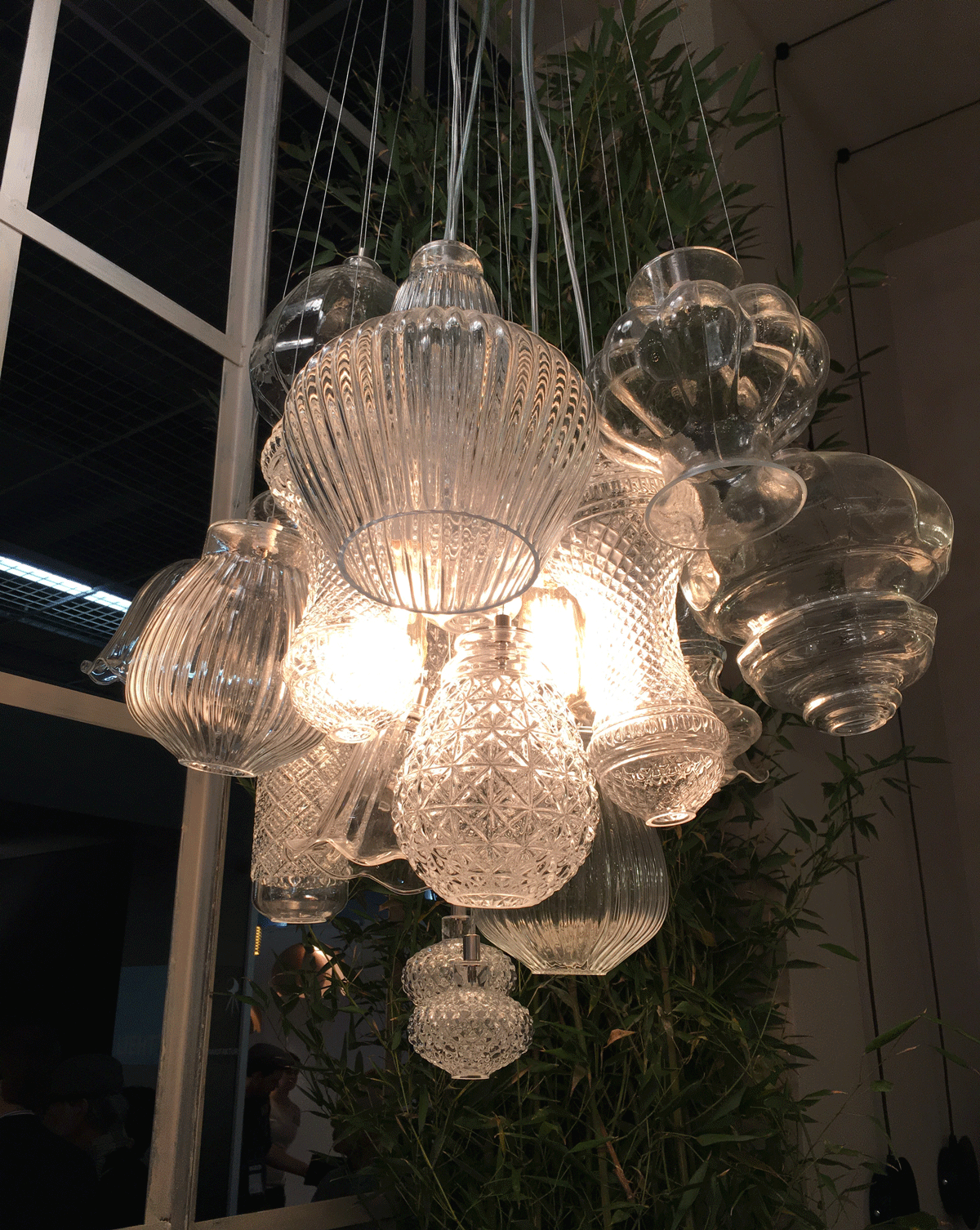 Glass chandelier with bling and charm