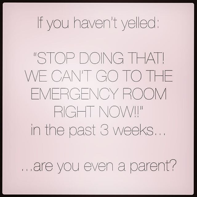 This is pretty much summing up my parenting right now. We are trying to spend a lot of our days outside and trying to find the balance between adventure &amp; risk. I am constantly yelling this to my kids 😂 Realizing how fortunate we are to have acc