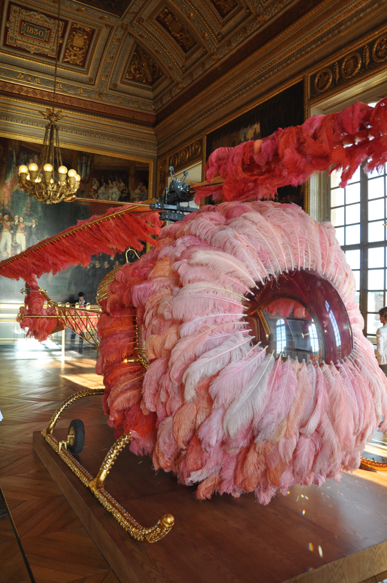  If Marie Antoinette had personal transportation this would be it in the 21st century…   Lilicoptère , 2012: Bell 47 helicopter, ostrich feathers, Swarovski crystals, gold leaf,  leather upholstery embossed with fine gold, Arraiolos rugs, and passeme