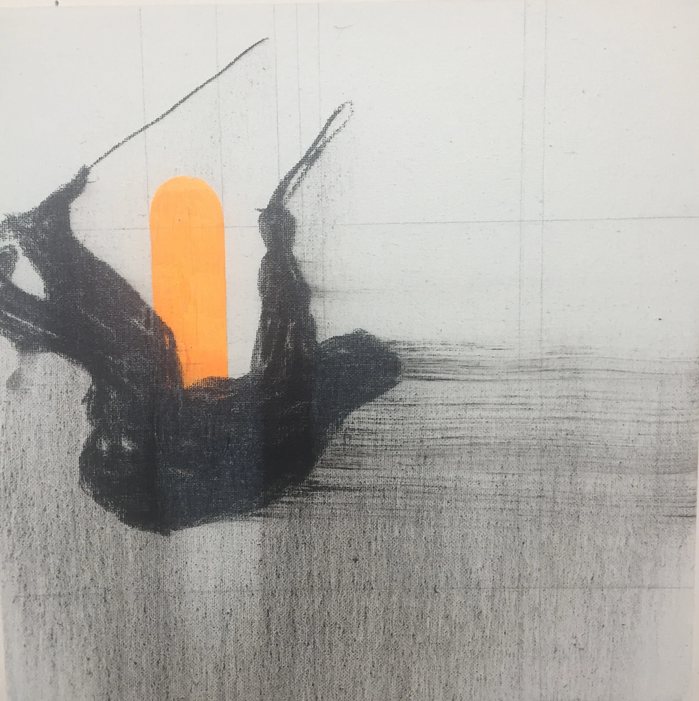 fall, oil and charcoal, 12x12