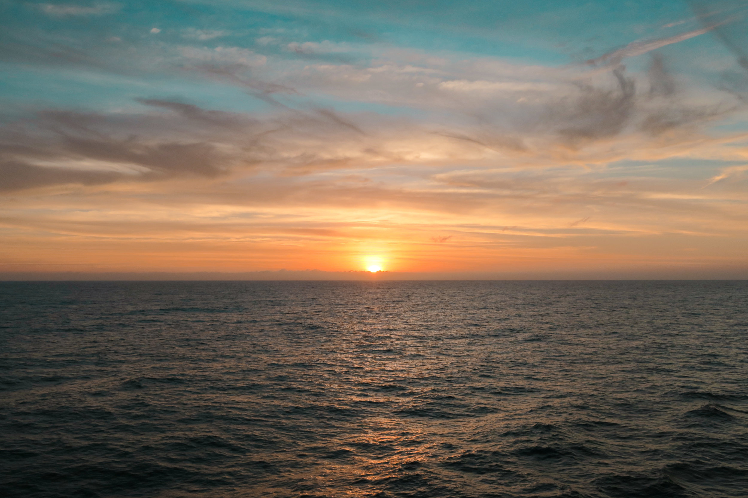Our last sunset view from the balcony as we head back to Manila. Waters look calm, but dont let it fool you, majority of our exciting cruise experience involved crazy sea waters and the boat rocking back & forth majority of the time!
