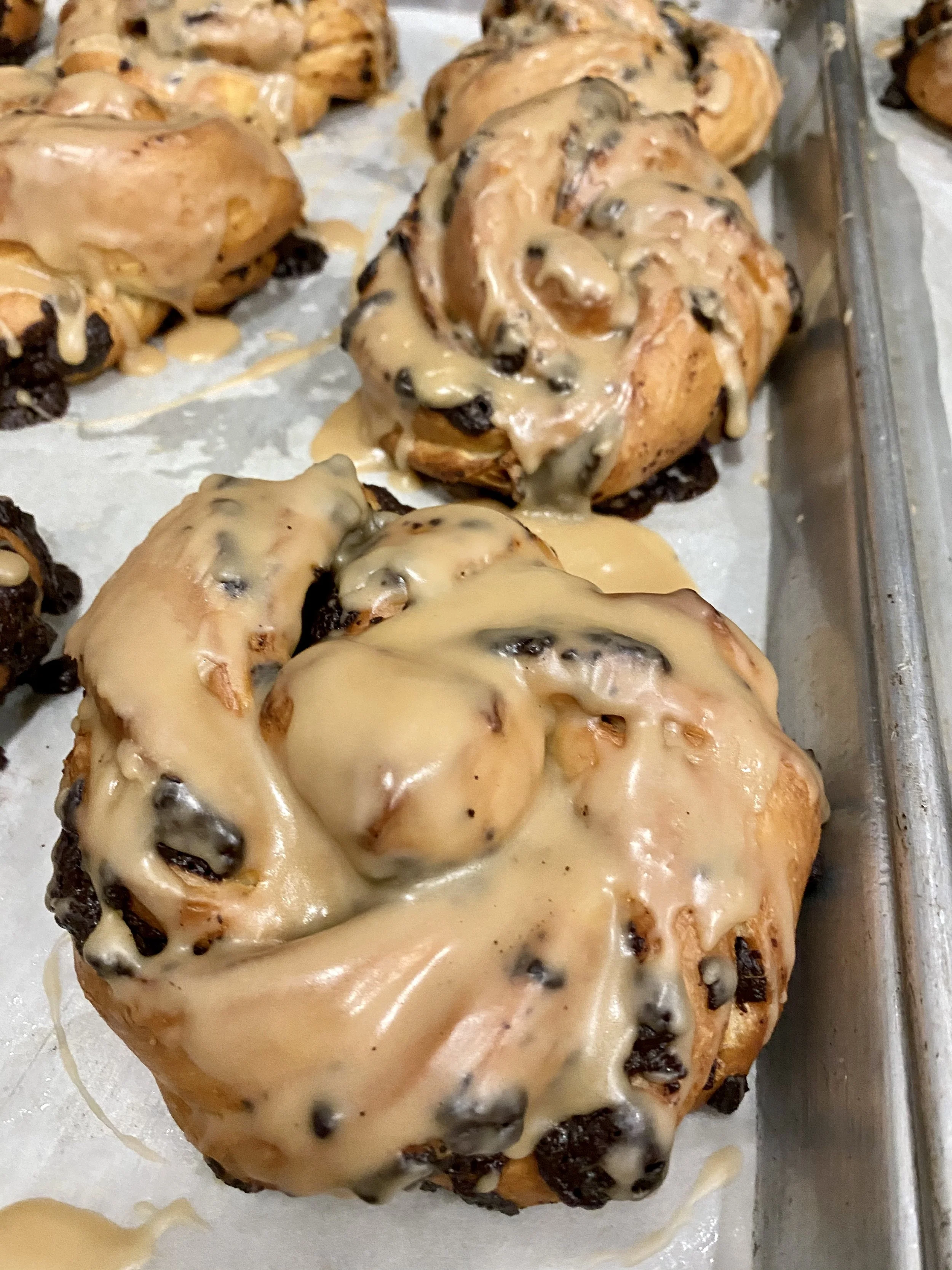 Coffee Glazed Chocolate Babka Buns