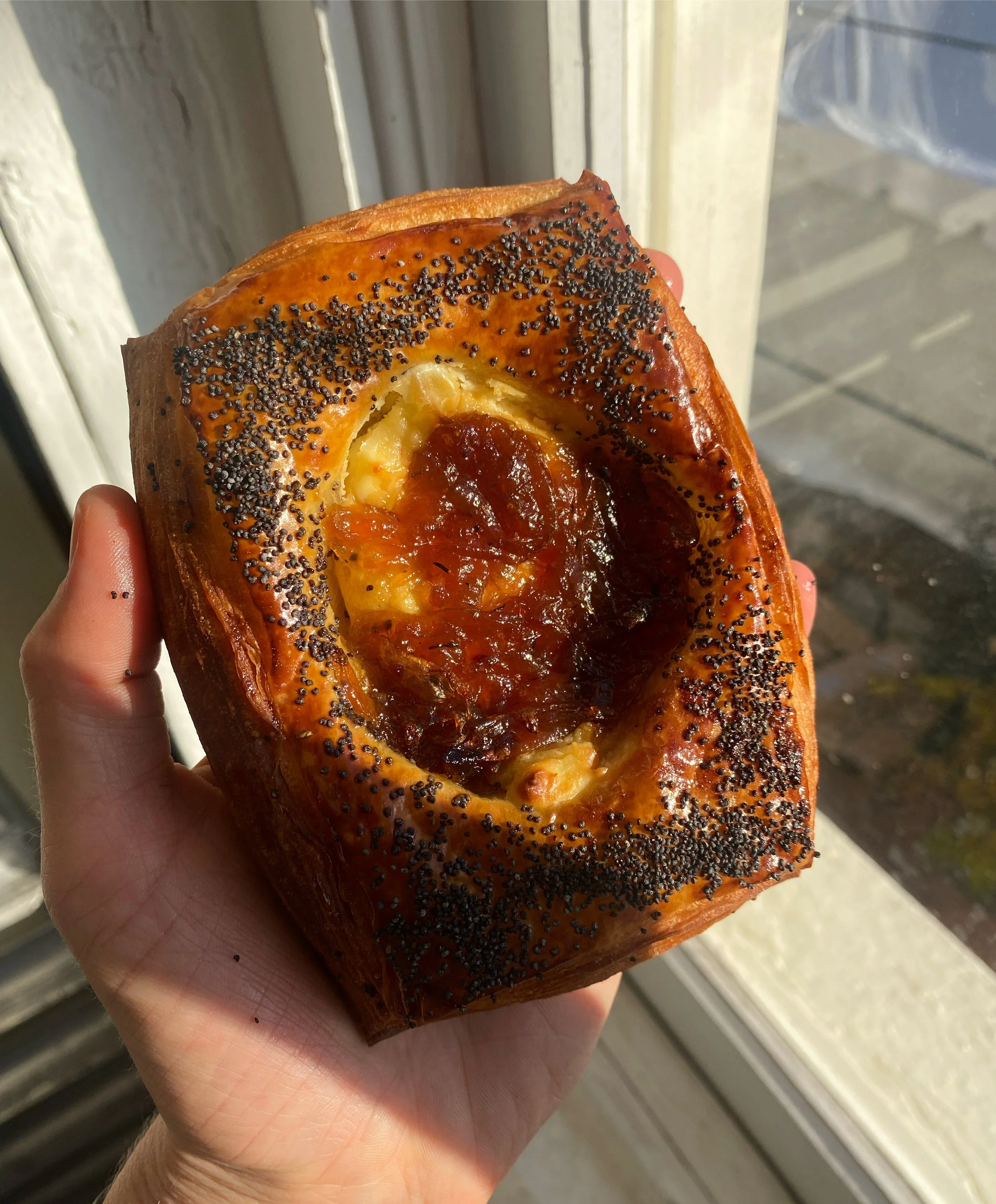 Caramelized Onion and Whipped Goat Cheese Danish