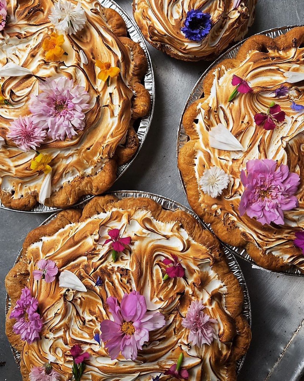 💕💐 Saturday Menu 💐💕 we are open 7am-noon as per usual &amp; we will be STOCKED AF with all the goods for you to share as you gather with others on this beautiful spring weekend! Massive menu posted below, pictured are the Lemon Meringue Tarts 🍋 