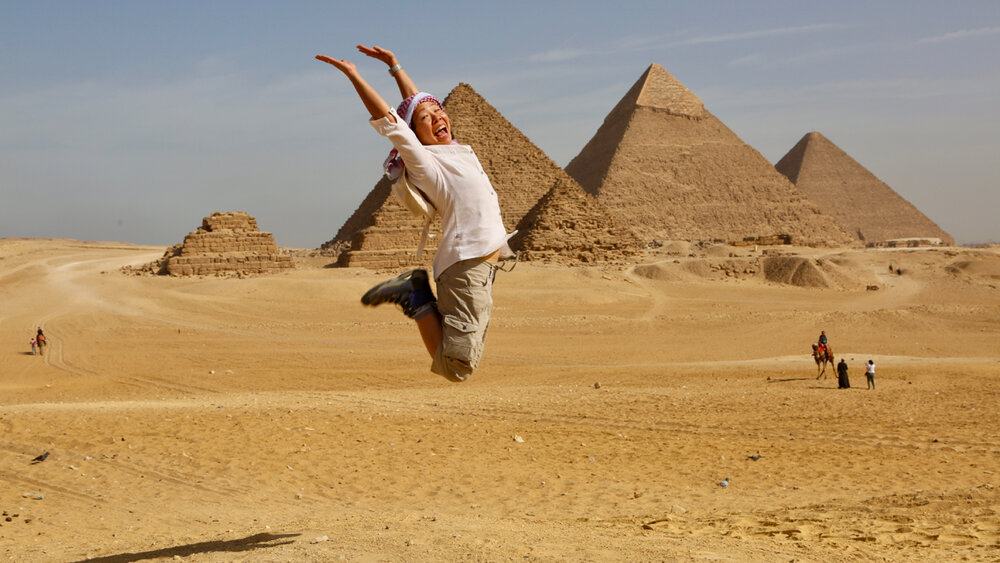  Can you tell I’m exhilarated to be at the pyramids at Giza? 
