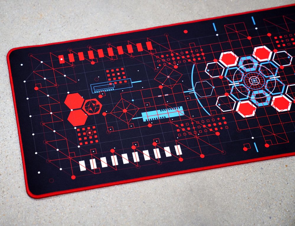 GN Red & Black 'HUD' Mouse Mat (36 x 12)  Desk Mouse Pad Gaming HUD —  GamersNexus Official Store