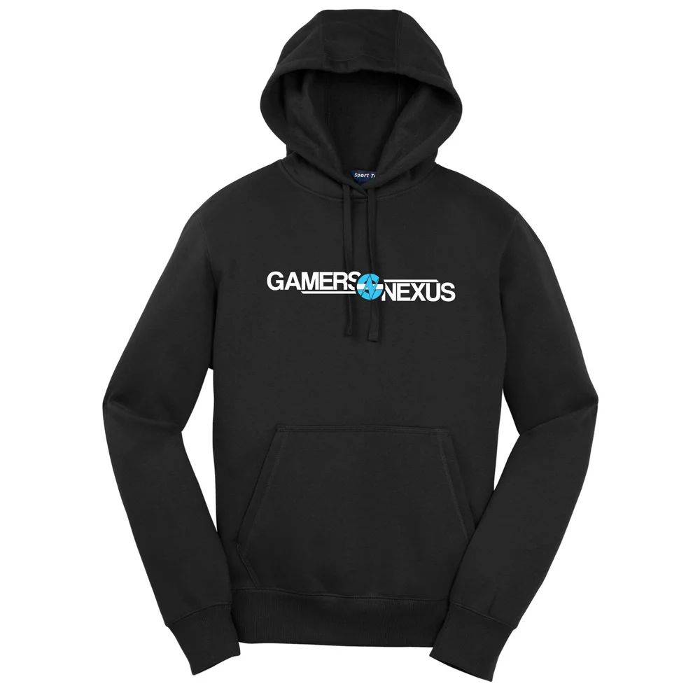 GamersNexus Logo | Black Pullover Heavyweight Hoodie — GamersNexus 