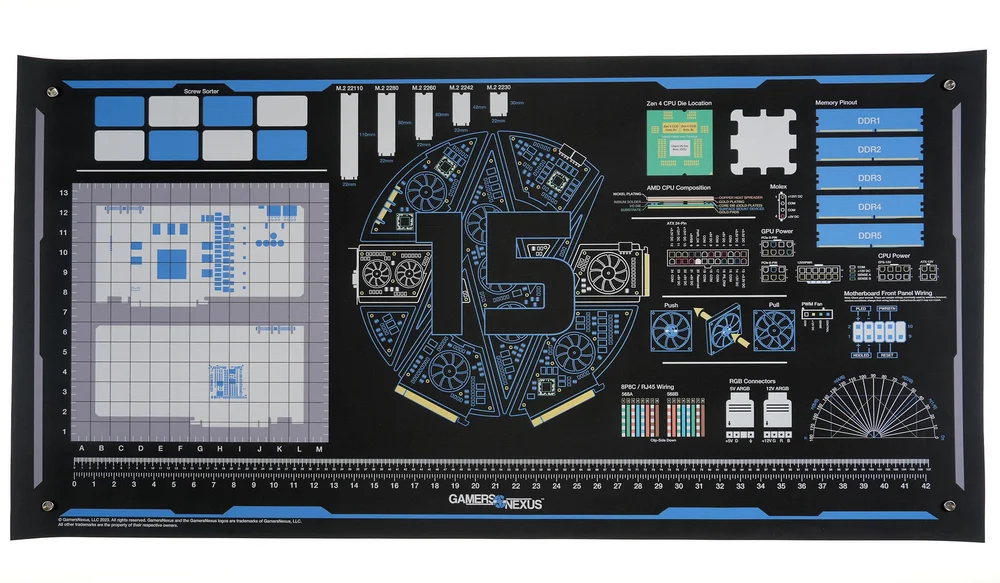 Limited Edition GN15 Anniversary Large Anti-Static PC Building Modmat —  GamersNexus Official Store