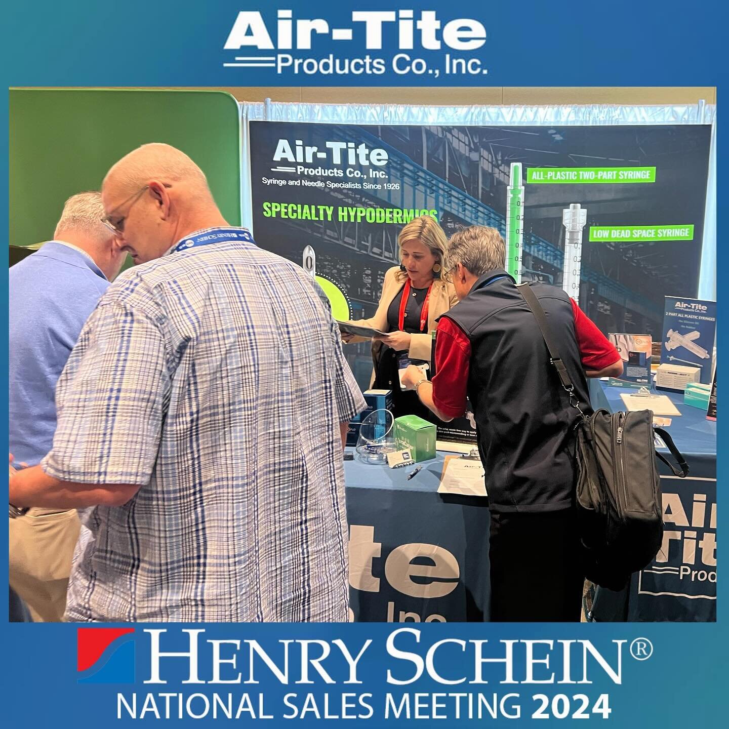 Thank you to all of the kind folks at @henryschein for coming by our booth to become more knowledgeable on our products! 
#AirTite #HenrySchein #SalesReps #MedicalSupplies #Syringes #Needles