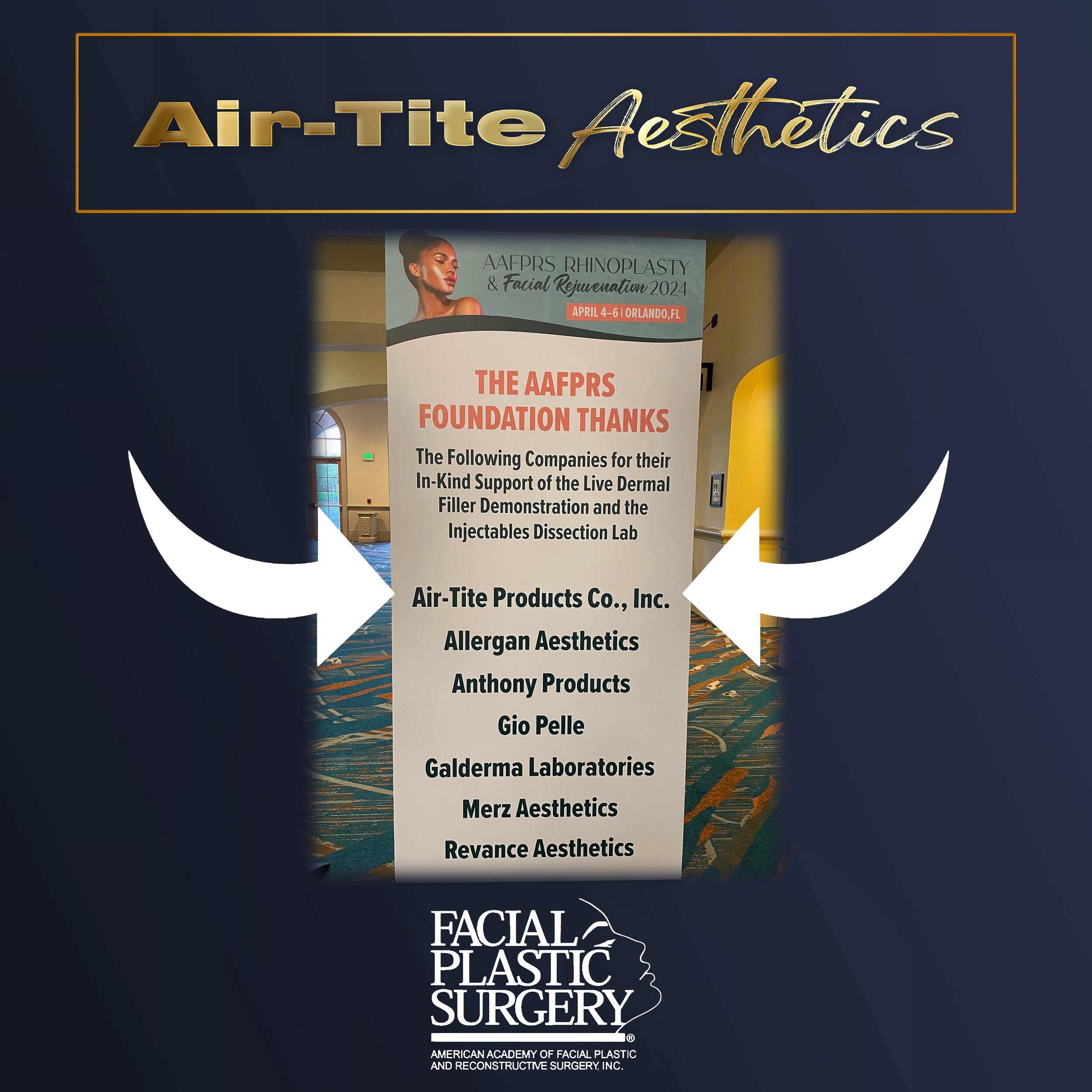 Air-Tite is a proud supporter of @aafprs Rhinoplasty &amp; Facial Rejuvenation Meeting. The AAFPRS Foundation is committed to providing high-quality education to physicians and medical professionals who specialize in Facial Plastic and Reconstructive