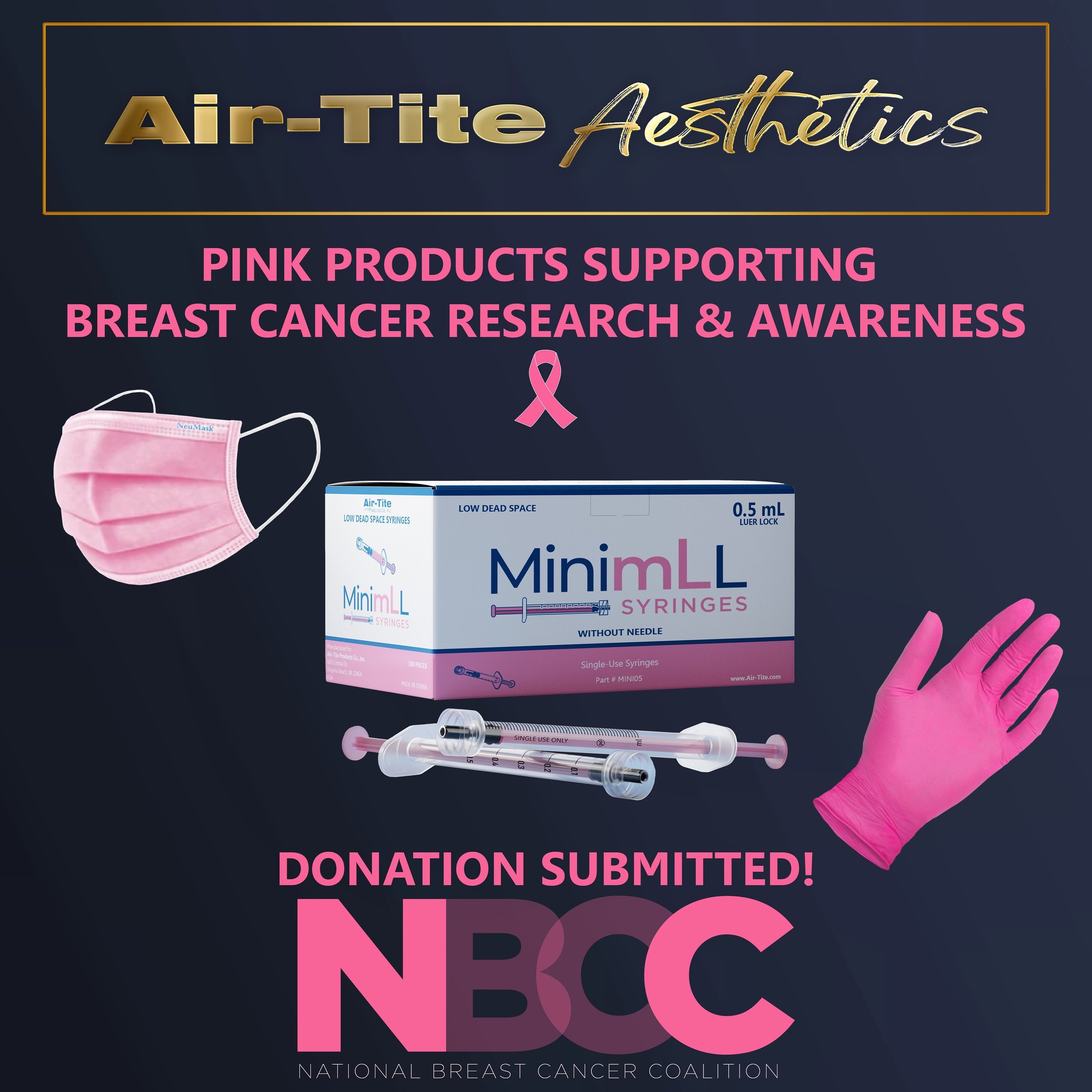 Air-Tite is happy to announce that our breast cancer donation amounts are continuously growing, and we recently were able to make our largest breast cancer donation yet thanks to you all! A portion of every purchase of one of our pink products (Minim