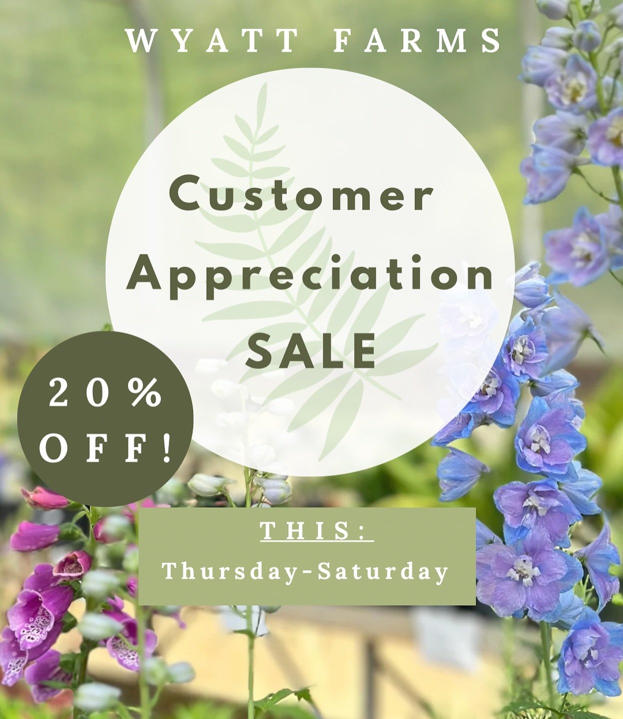 We are celebrating YOU this week with a customer appreciation sale!!!! 💓🤝

Take 20% off your purchase this THURSDAY , FRIDAY &amp; SATURDAY ‼️‼️‼️‼️
