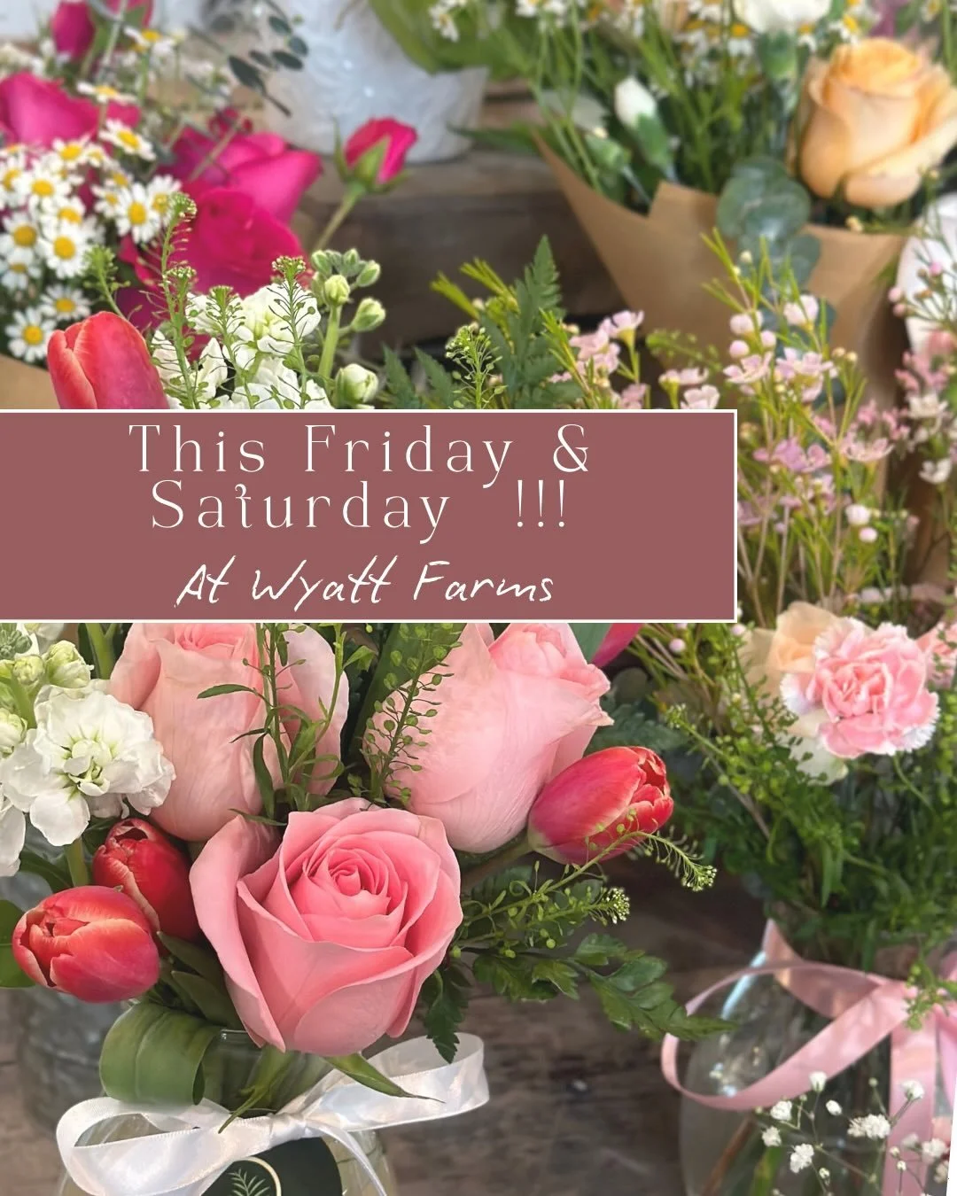 Valentine&rsquo;s Week is here 💕 
Join us for our Valentine&rsquo;s event this Friday or Saturday to celebrate love 💗 

Details💌⬇️⬇️⬇️
&bull;Fresh flower arrangements available for pickup or delivery - 864-229-6252 : 9am-5pm both days 
Pre-order b