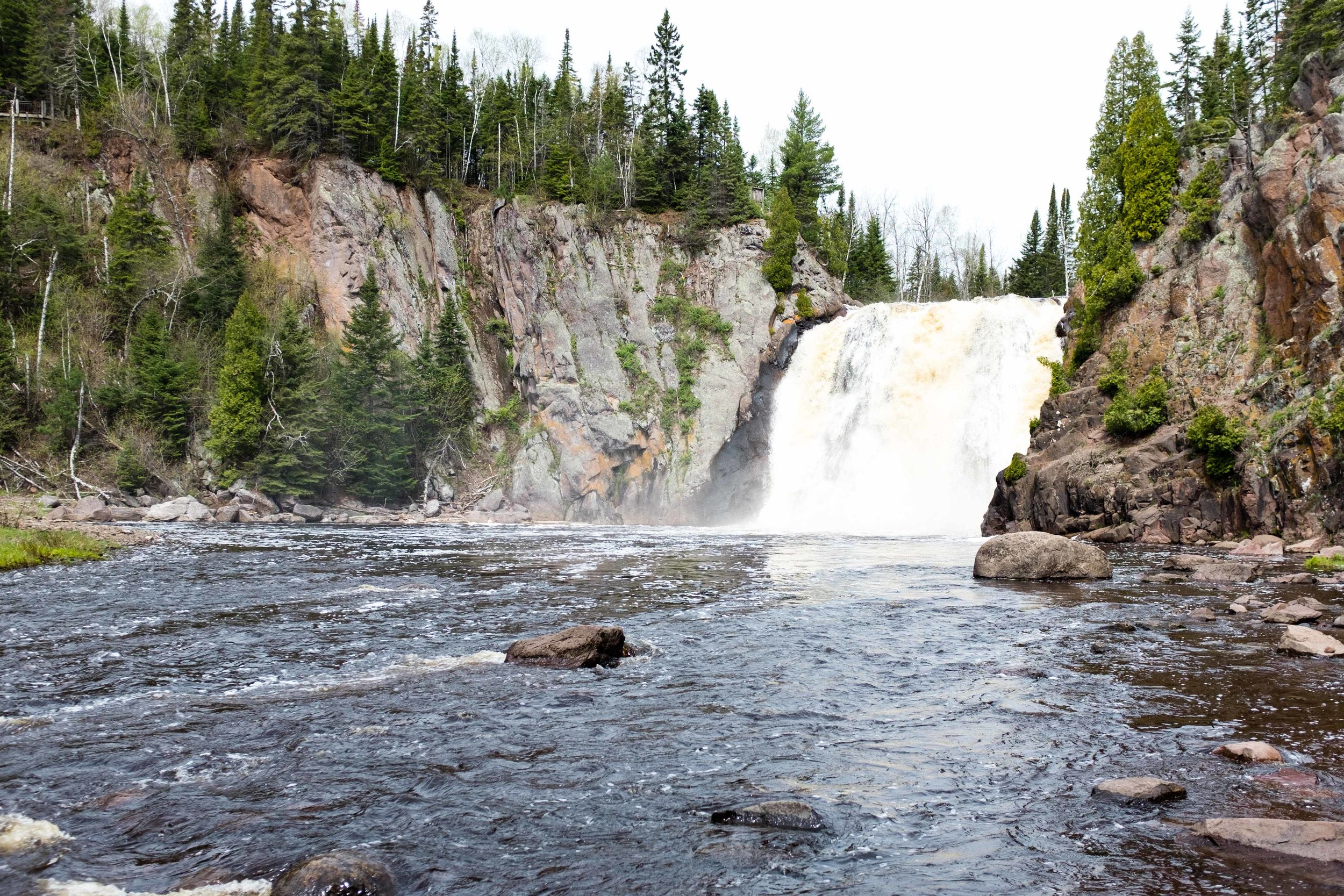 Baptism River Upper Falls was rushing.