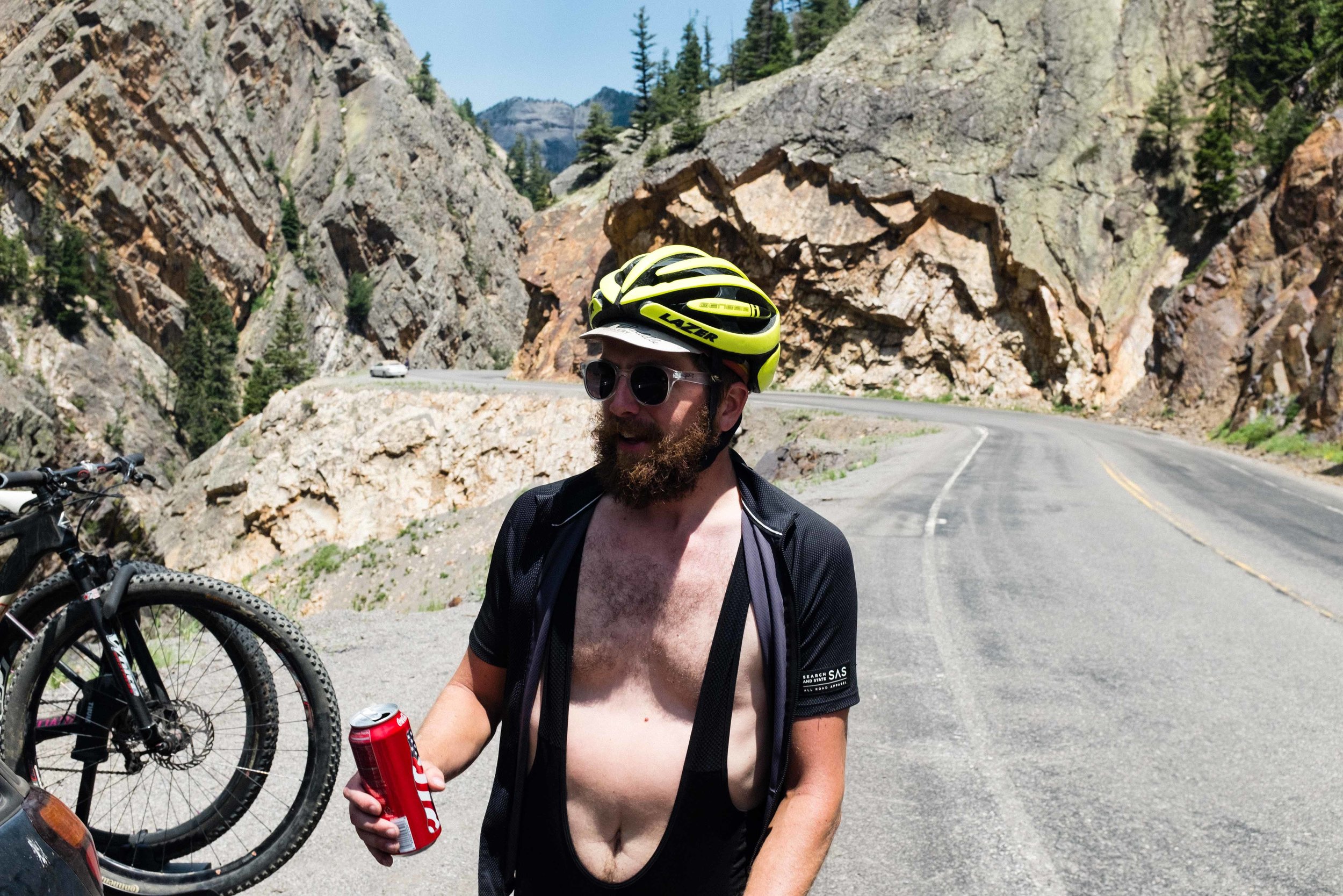 Eric and Natalie stopped on their way to the Alpine Loop Trail and tossed us a few Cokes, some water, and some bars. We call this CLUTCH.