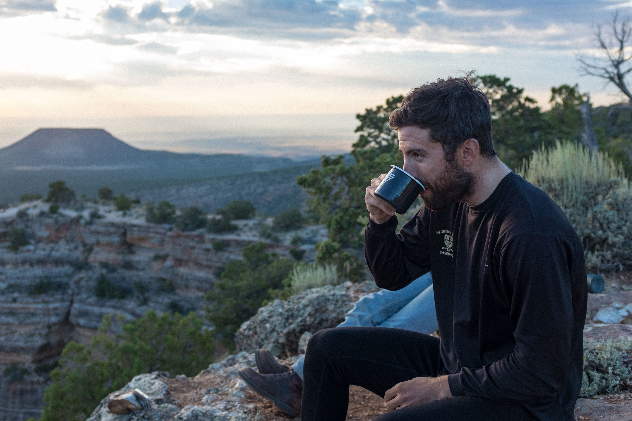 Chris and I were up before the sun to grab a secluded spot on the rim and have some coffee with our site-mates.
