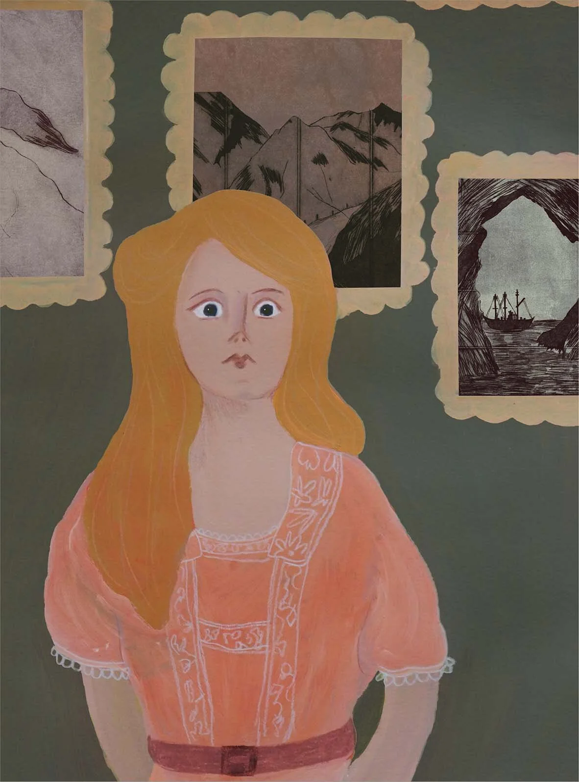 with digitally added collagraph prints in background