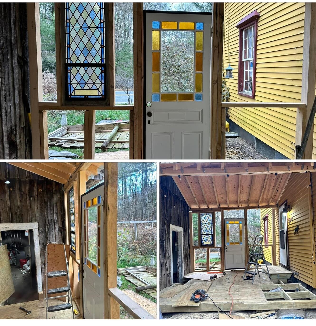 Not all the glasswork is down in the studio, we&rsquo;re building out our future sanctuary between the house and the barn.  #guilfordvt #black_raven_farm #ravenhollowglass