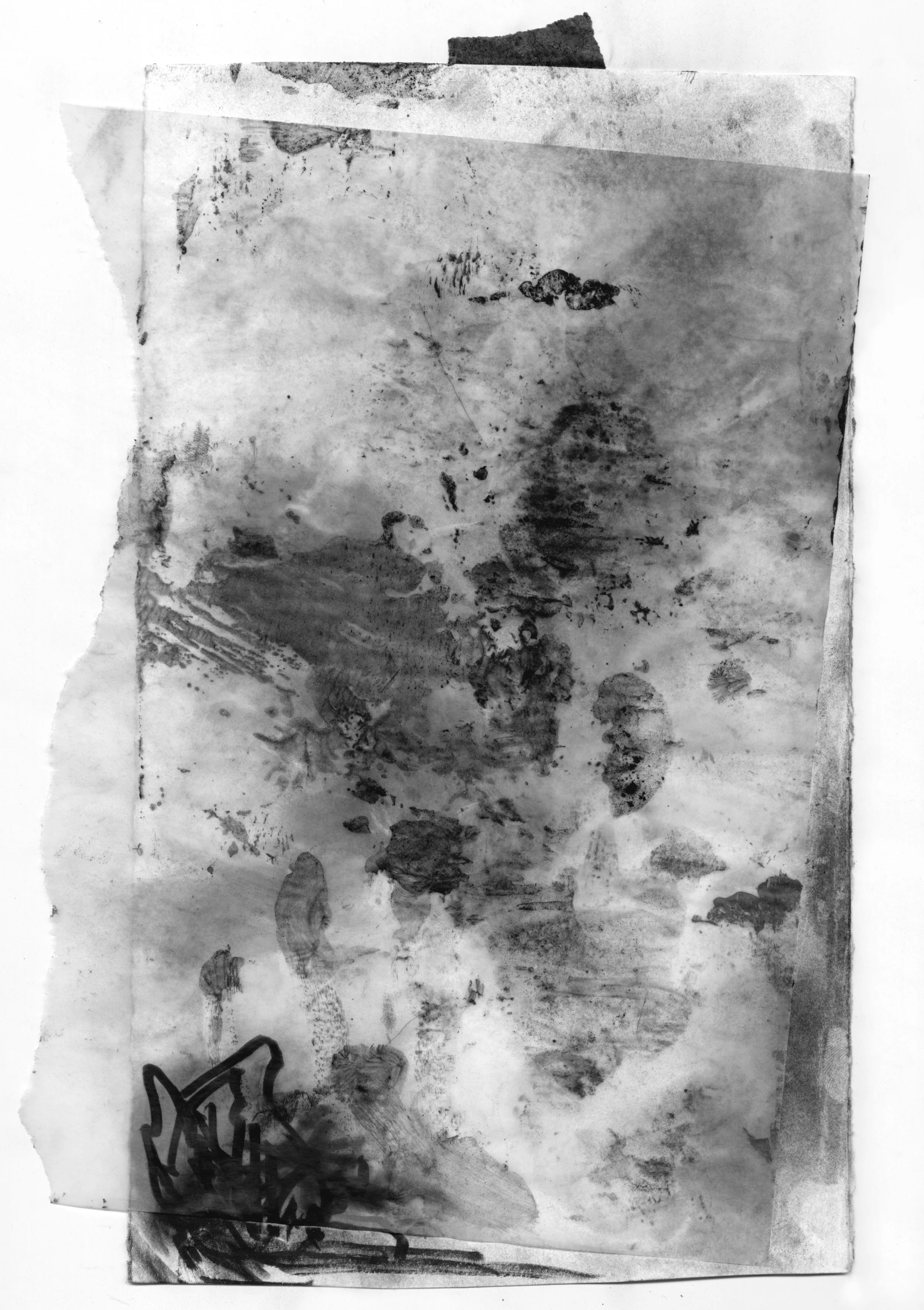   'Bodies 3' gesso, charcoal and ink, 6"x9.5" 2017  