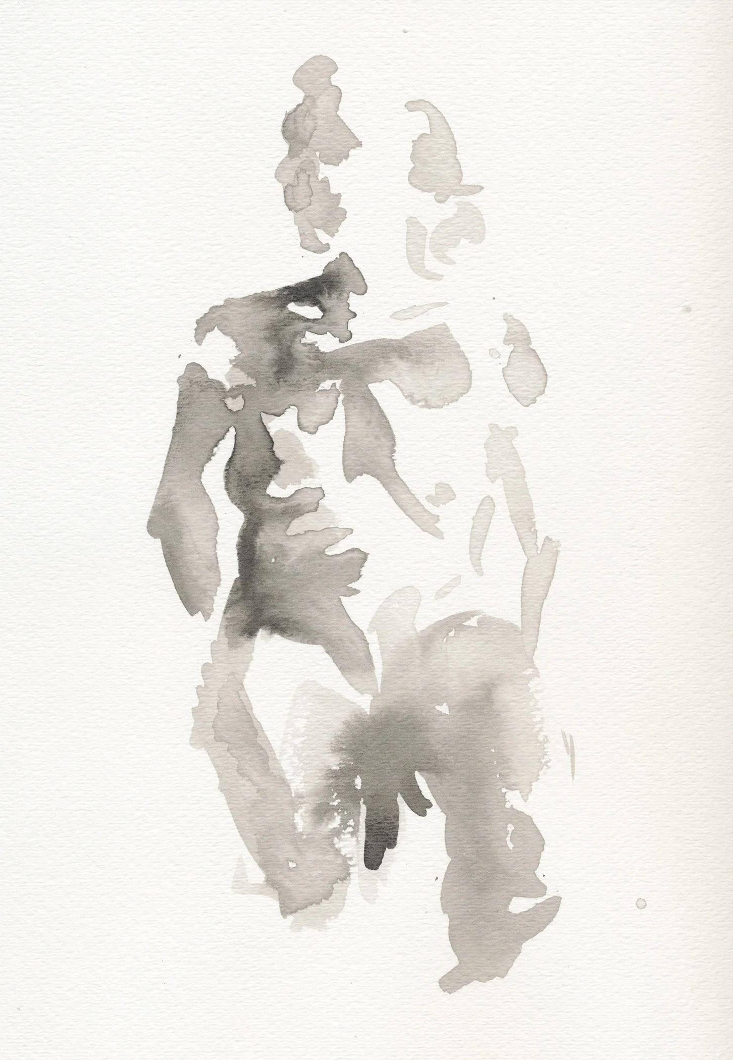   Ink Model Study II  9"x12", ink on watercolor paper 2015 