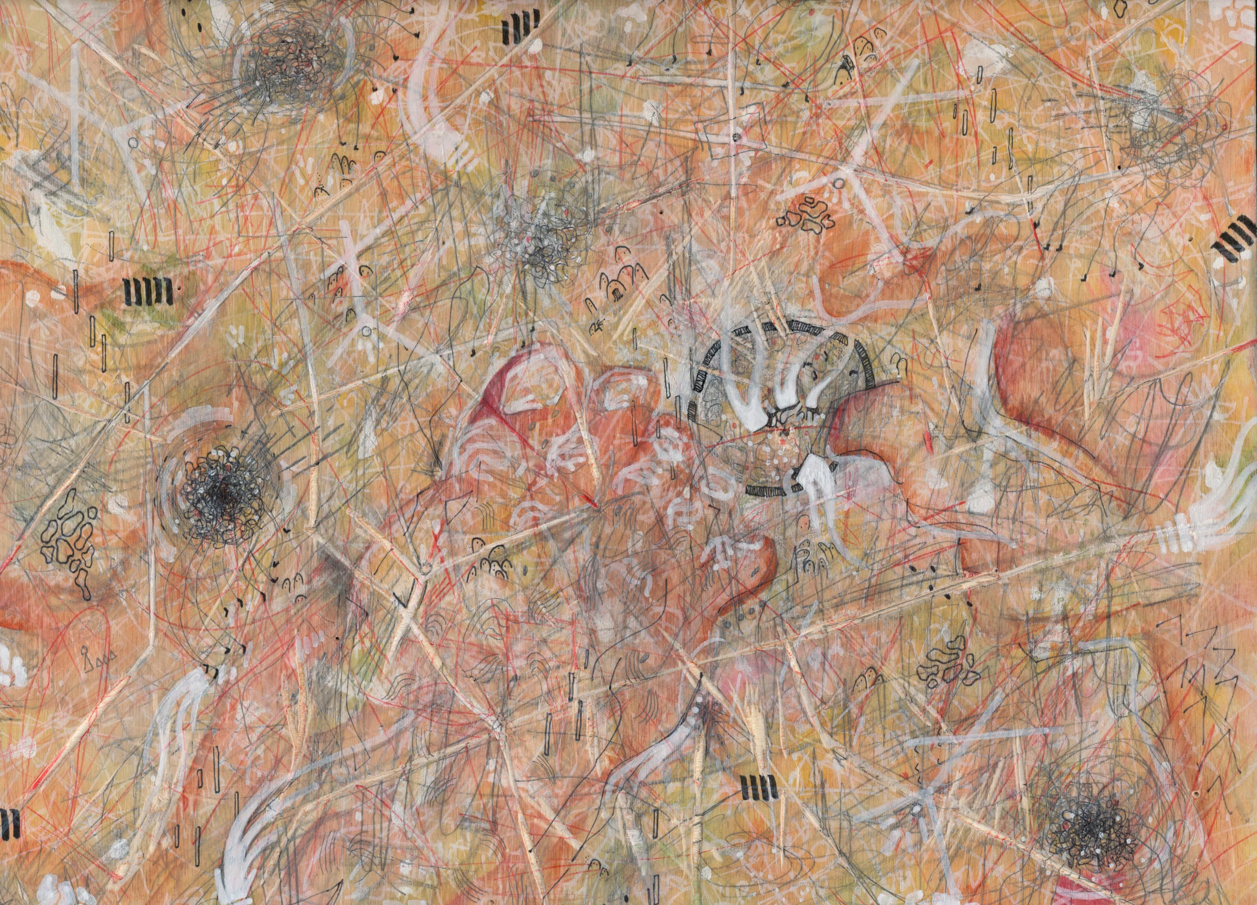   'Erosion (An Understanding of Clean)' 9"x12", mixed media on wood panel 2017  