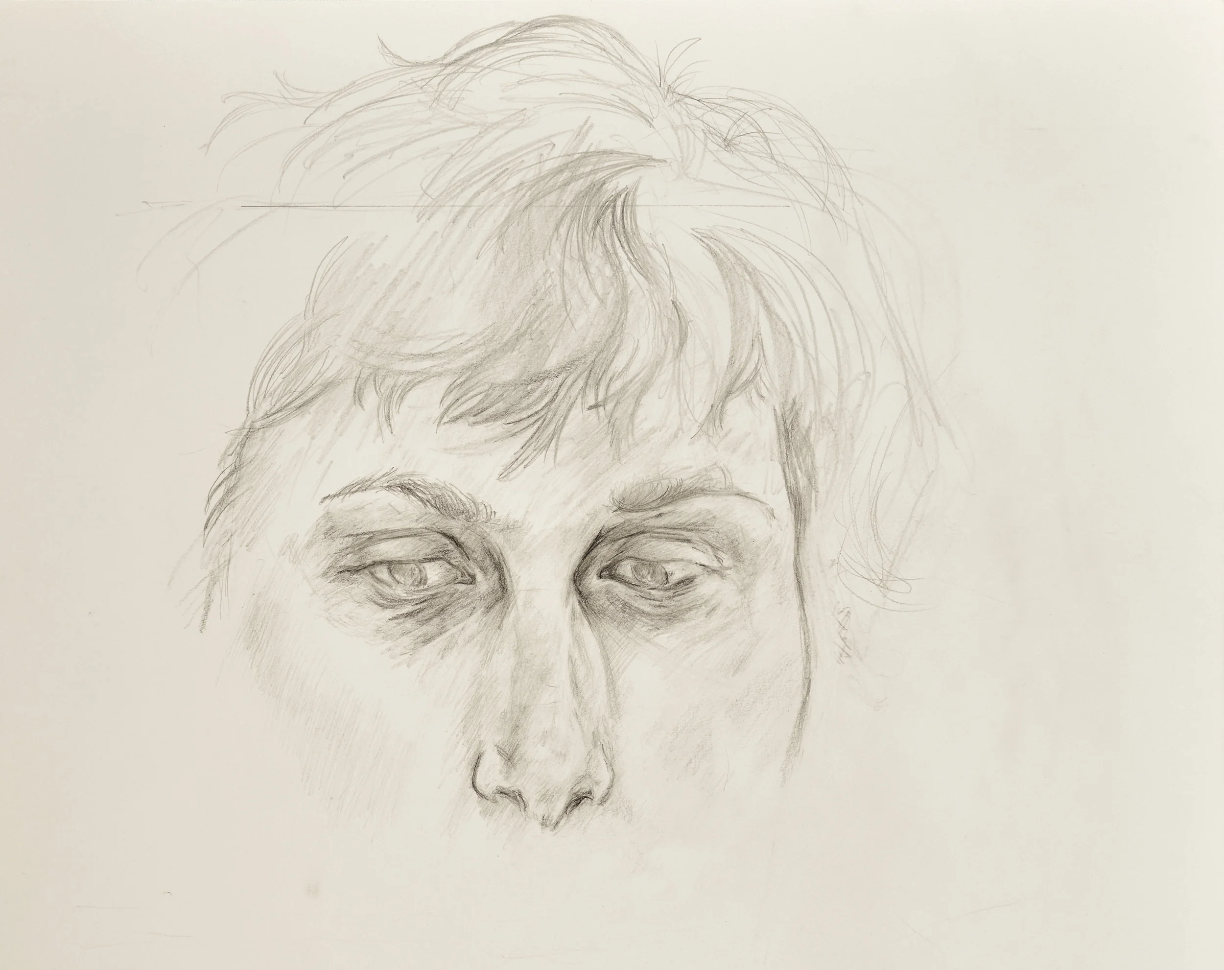   Portrait of Model: Study of Upper Face  14"x11", graphite on drawing paper 2018 