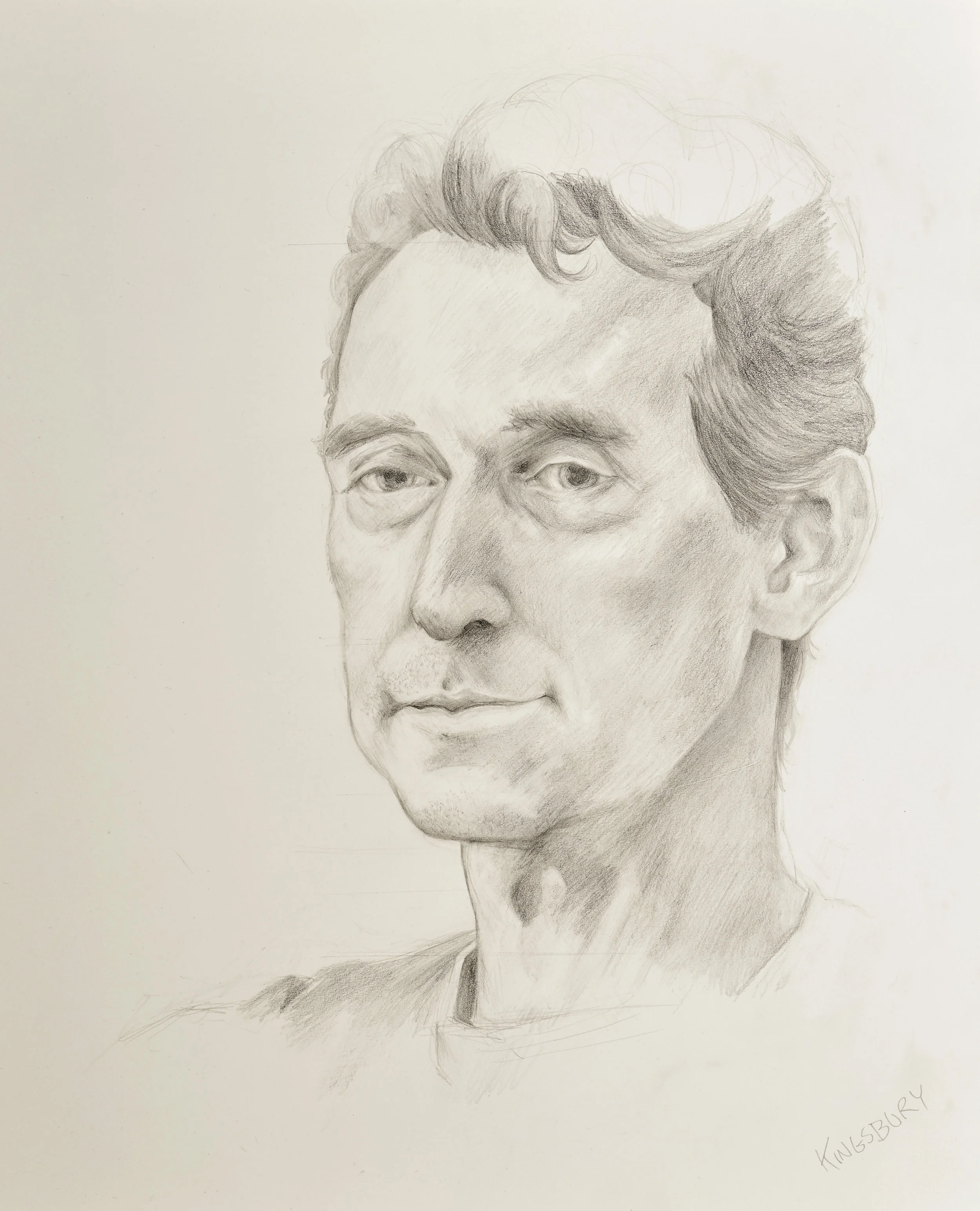   Portrait of Model  14"x17", graphite on drawing paper 2018 