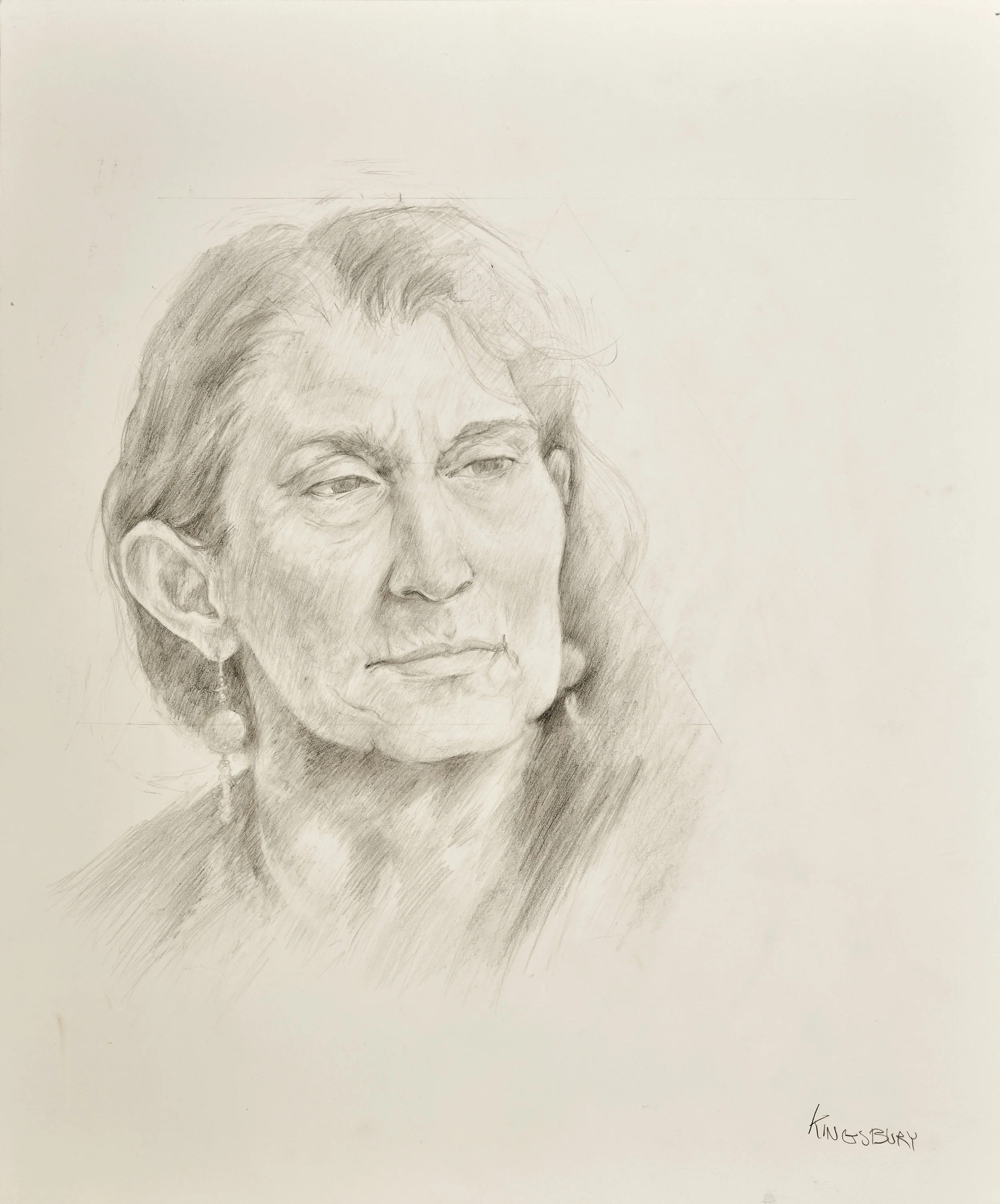   Portrait of Model  14"x17", graphite on drawing paper 2018 