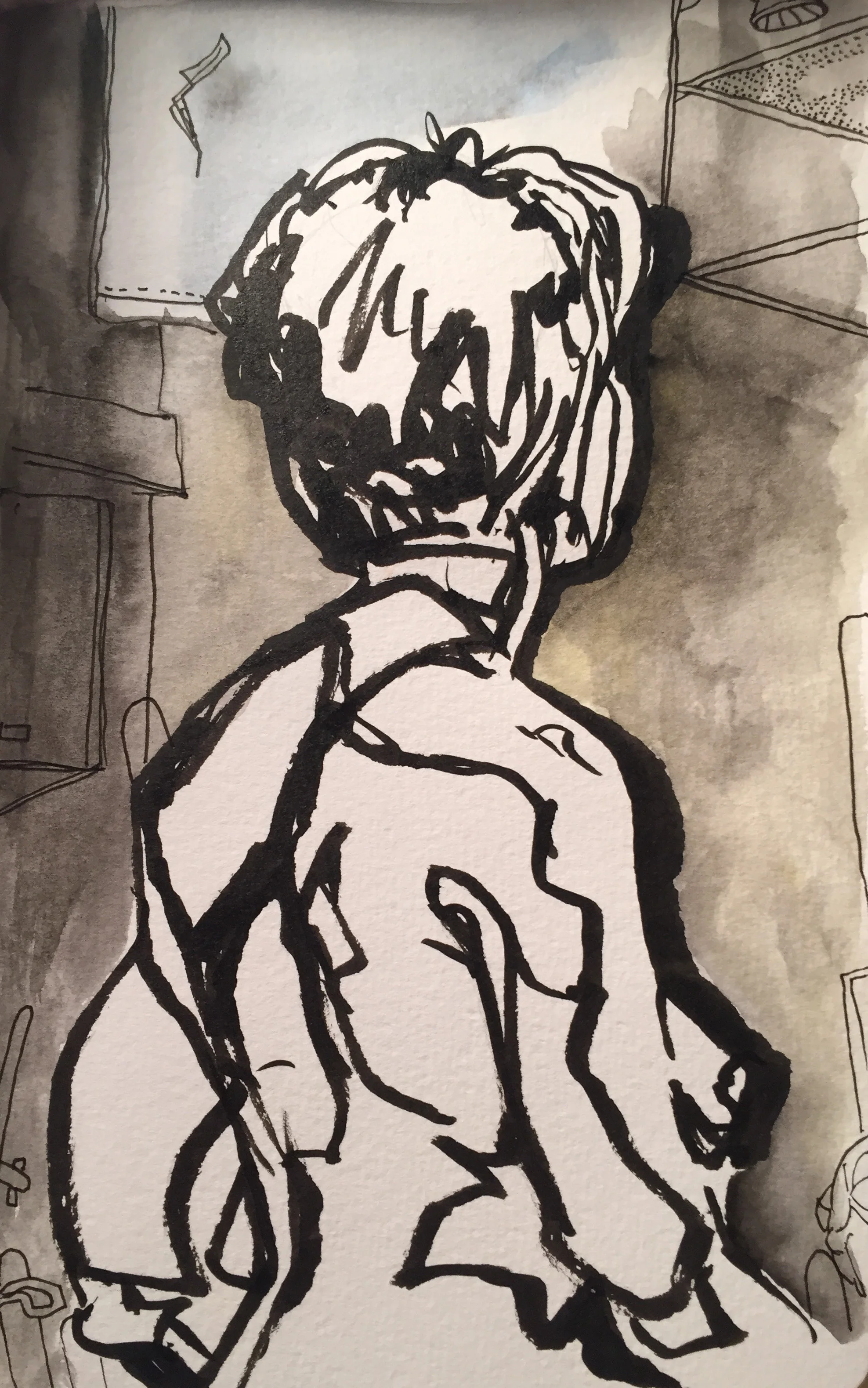  ink and watercolor on watercolor paper 2016 
