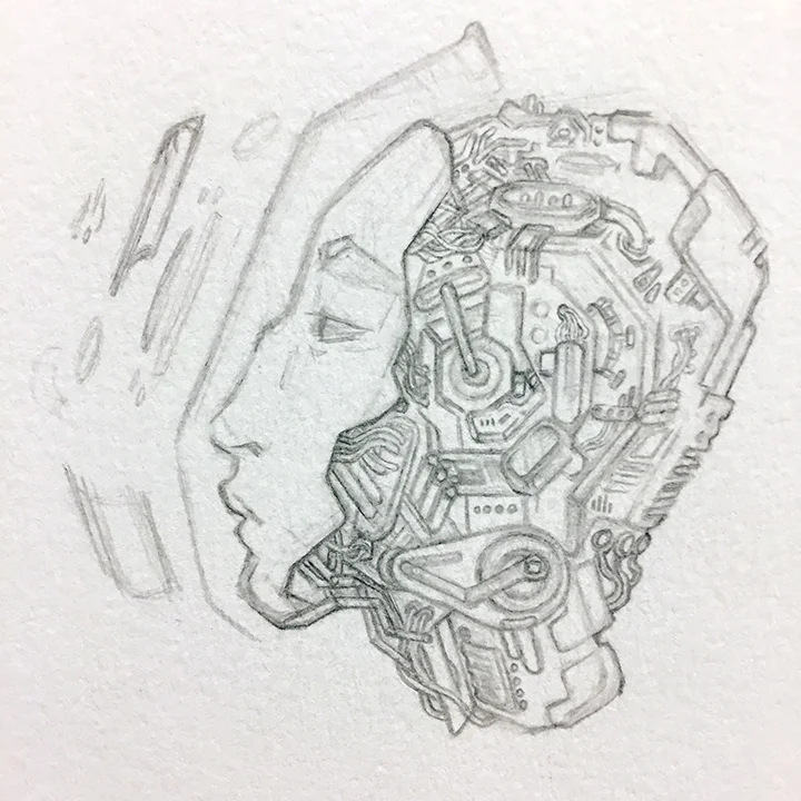   Jack Kirby/Dustin Nguyen  graphite on paper   2017 