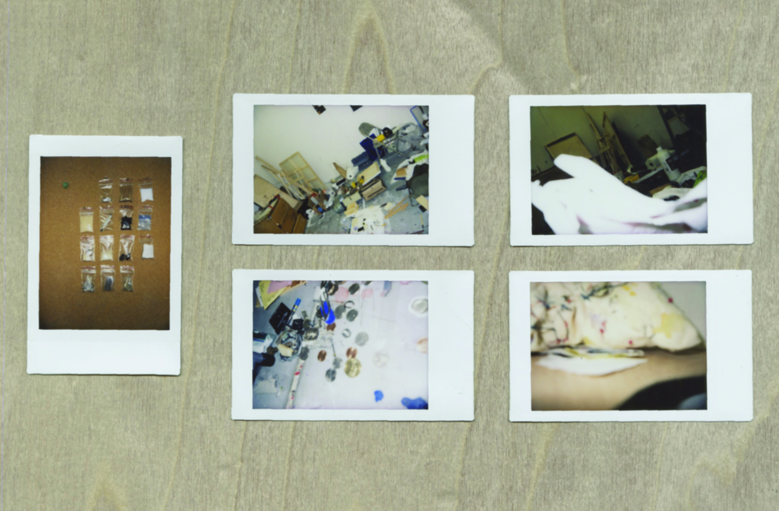  polaroid images of studio and spaces while constructing Toolshed (Childhood Hands) 2018  
