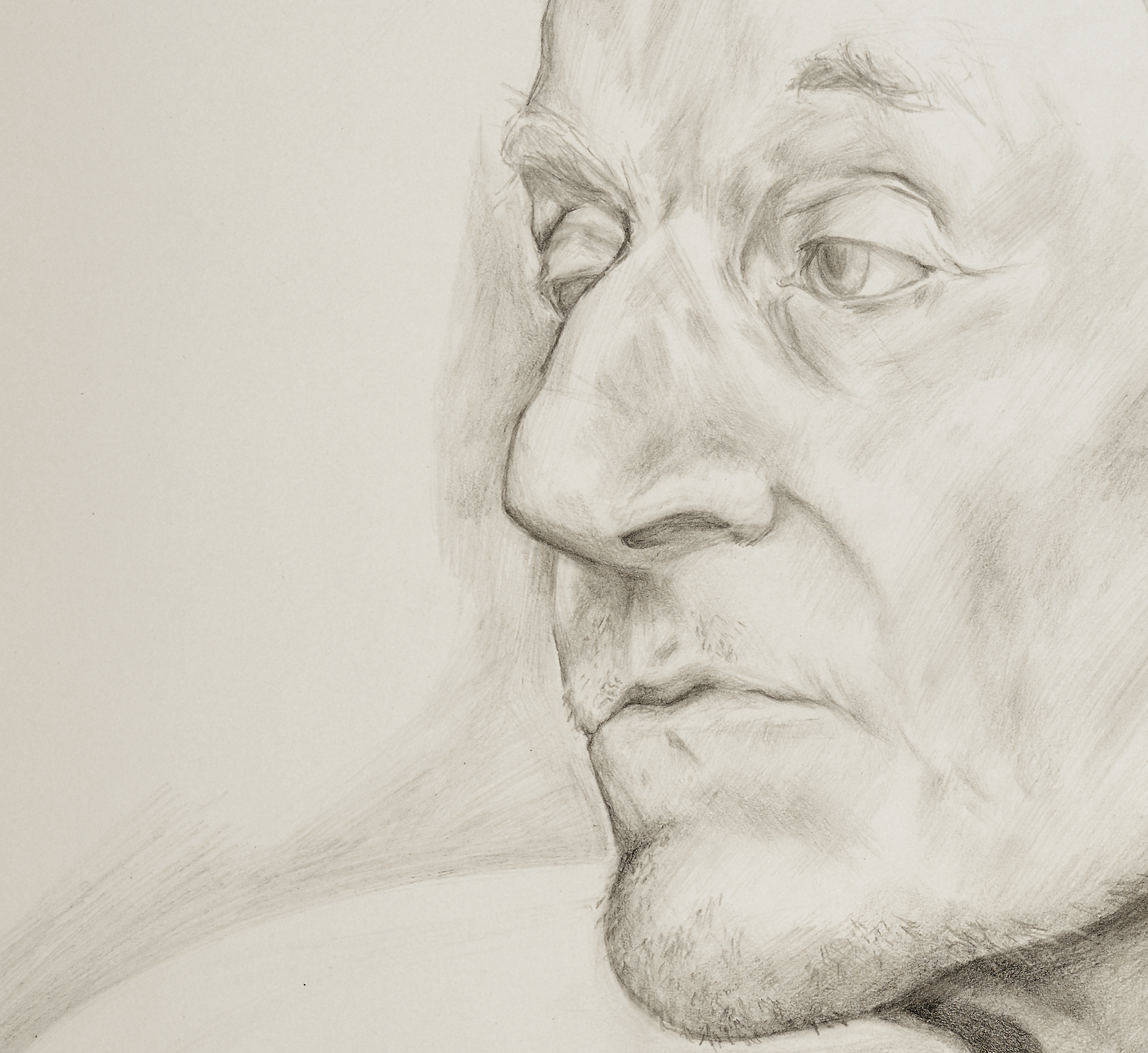  detail of  ‘Portrait of Model’  14"x17", graphite on drawing paper 2018 