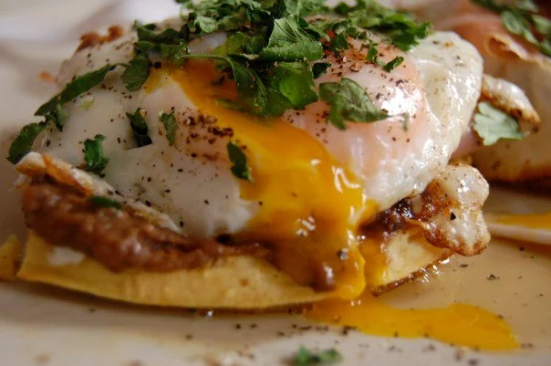 Waffles with Fried Egg and Ham