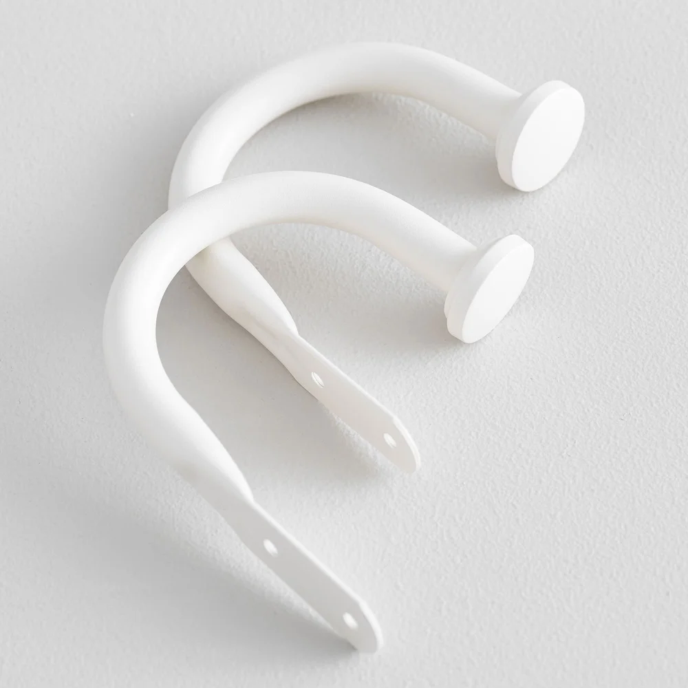 Steel Curtain Hookbacks: White