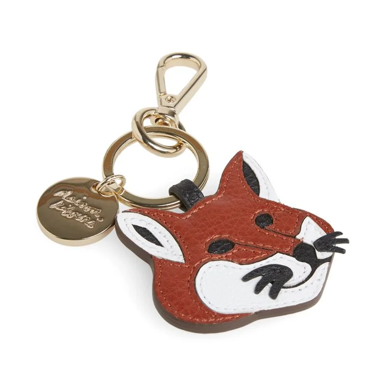 MAISON KITSUNÉ LEATHER FOX HEAD KEYRING