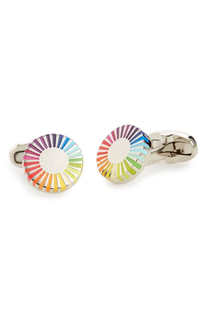 Paul Smith Cufflinks Multi Stripe Ray Edge Cufflinks