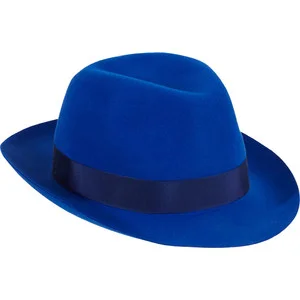I Found this Blue Gem in Italy.... Barbisio Felt Fedora Hat - Hats - ROYAL BLUE - Barbisio electric blue lapin felt Fedora finished with navy grosgrain ribbon band and bow at brim.
