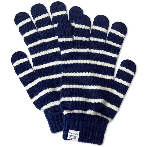 Norse Projects - Norse Wool Gloves - Navy Stripe