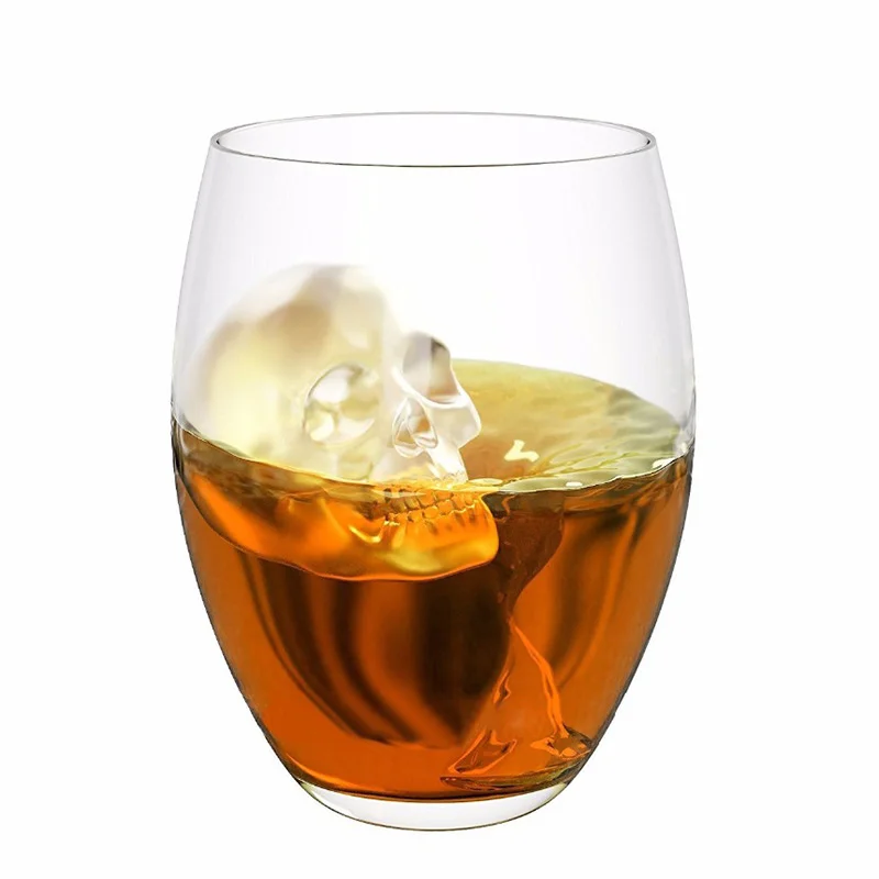 3D Skull Silicone Ice Mold Cool Whiskey Wine Cocktail Ice Cube 