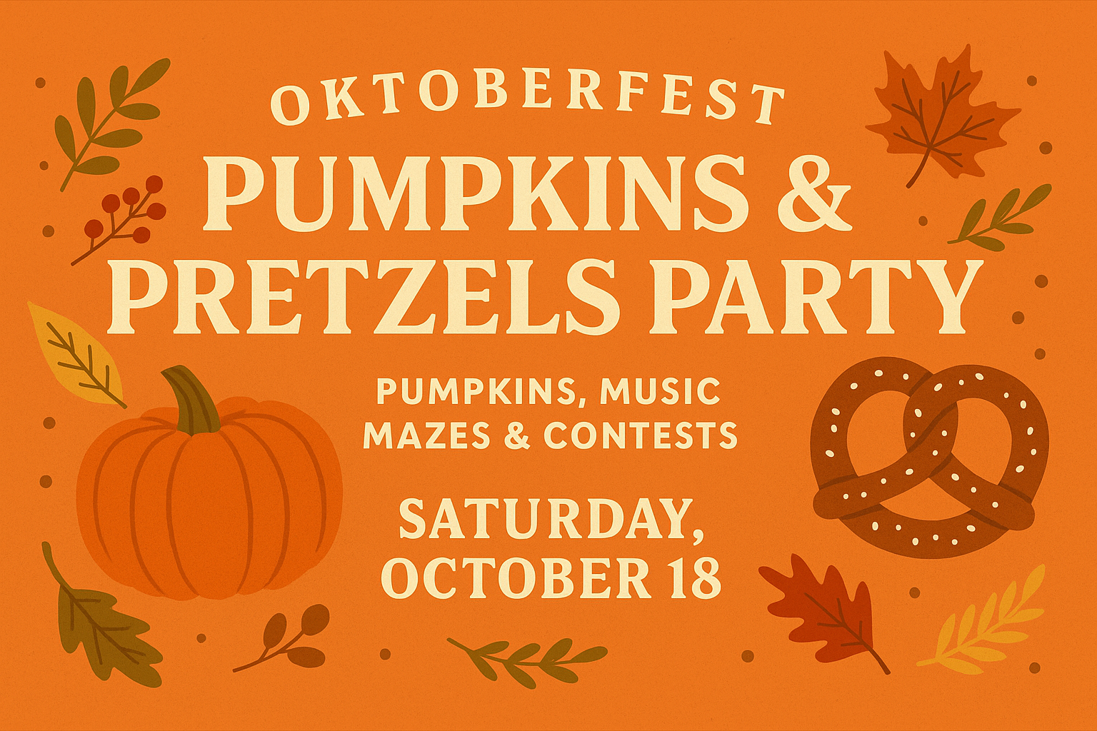 Oktoberfest: Pumpkins & Pretzels Party