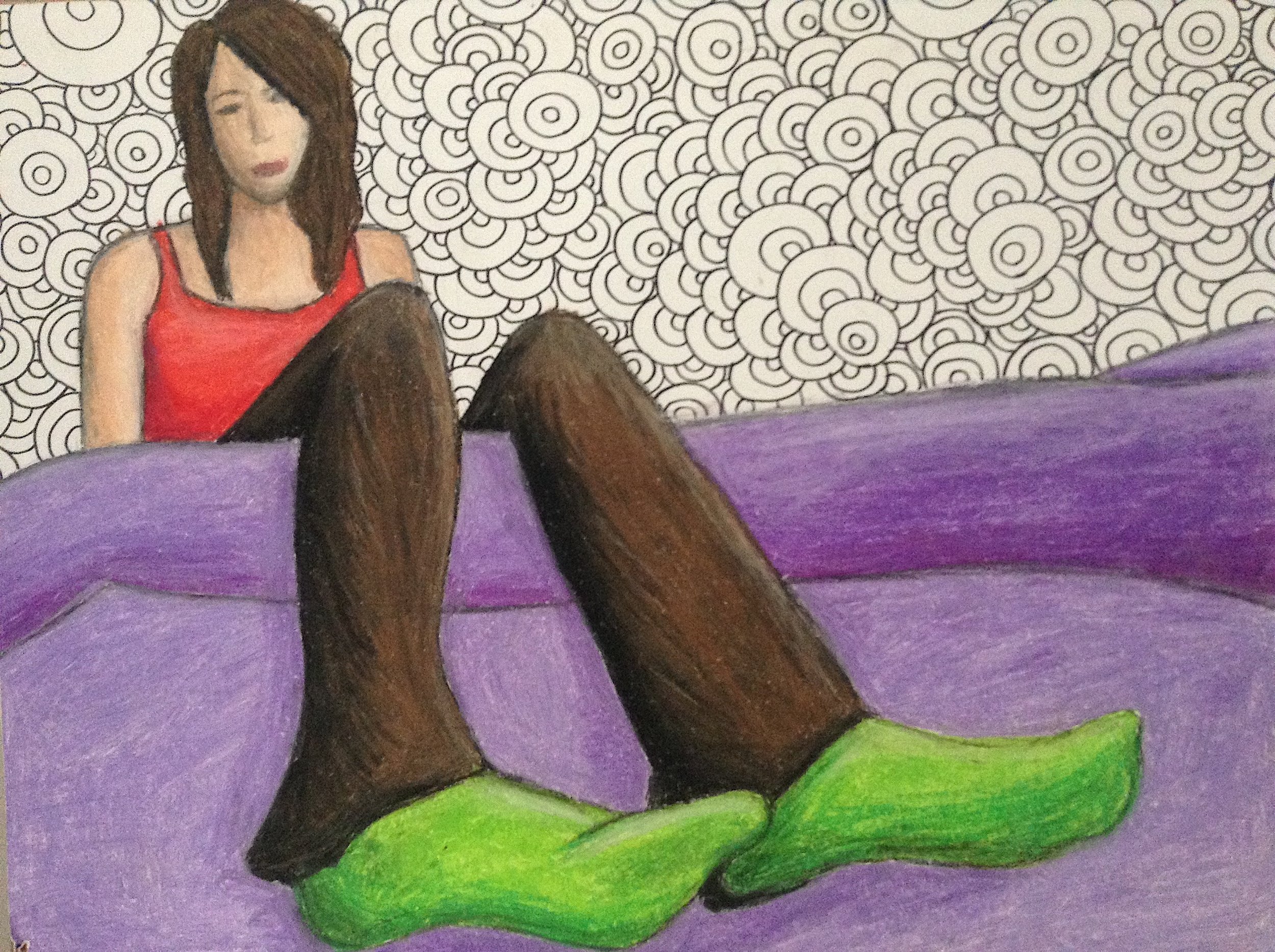 Crayon &amp; Pen, 30in x 24in