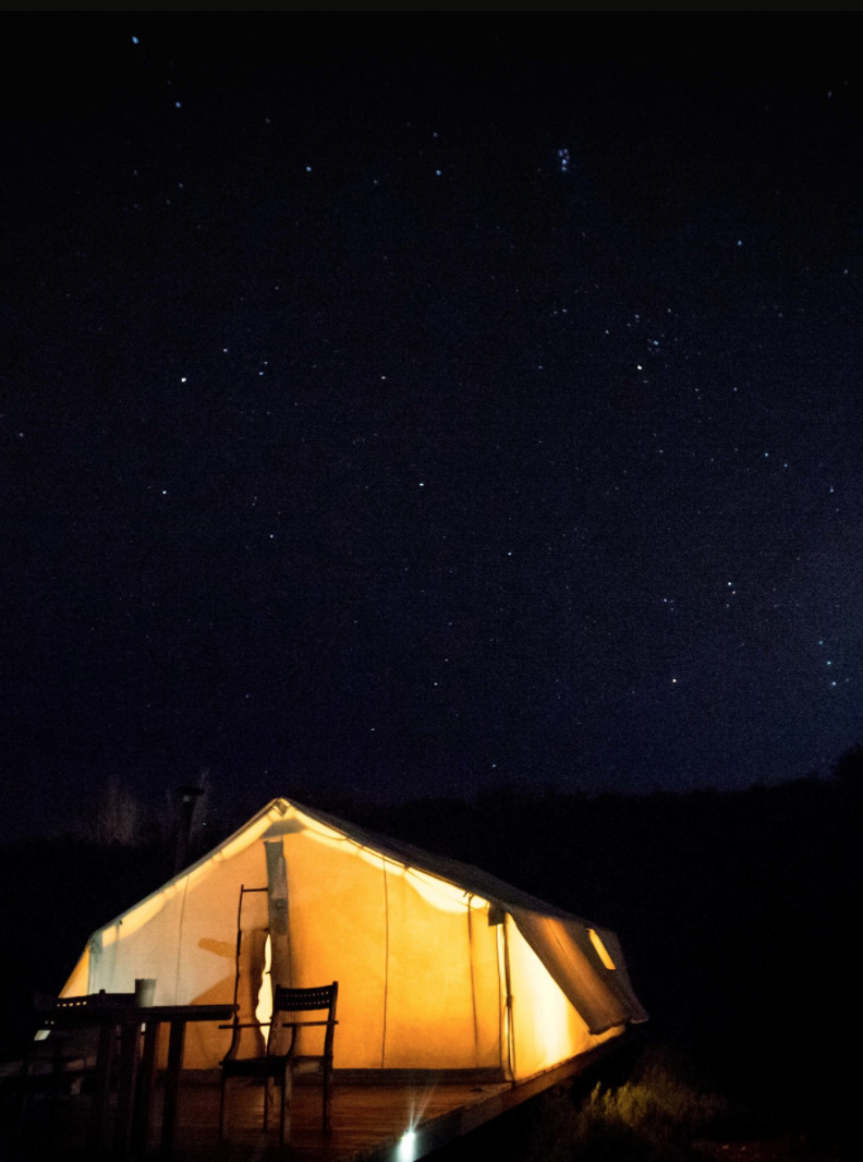 Camping under the stars, secret location