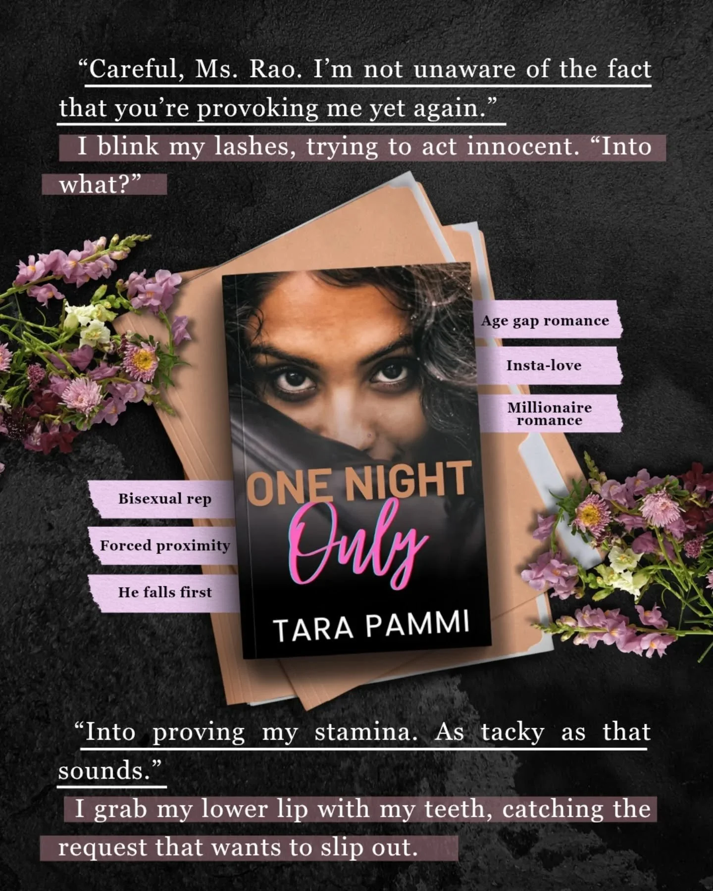 📖 One Night Only by Tara Pammi 

🧡 Age gap romance
🧡 Se*y surgeon ex-boss hero
🧡 Messy, chaos gremlin heroine
🧡 He falls first &amp; harder
🧡 Forced proximity
🧡 Millionaire romance
🧡 |nsta-love
🧡 B!sexual rep
🧡 Ste&atilde;my
.
.
.
.
.
.
.
.