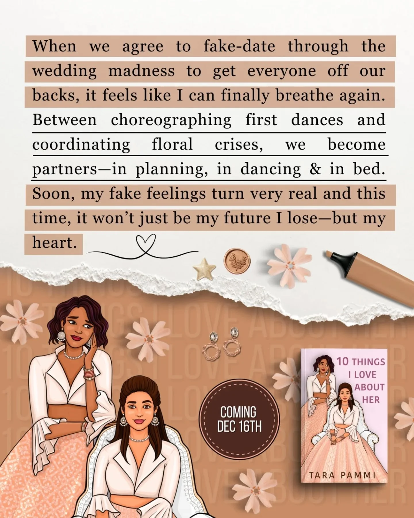 📖: 10 Things I Love About Her

Releasing: 16th December, 2025

Pre-order Now 🔗

What to expect: 

🤎 Age Gap Romance 
🤎 Grumpy x Sunshine 
🤎 Opposites Attract
🤎 Fake Dating (to please their siblings)
🤎 Maids of Honor Shenanigans
🤎 Taming of th