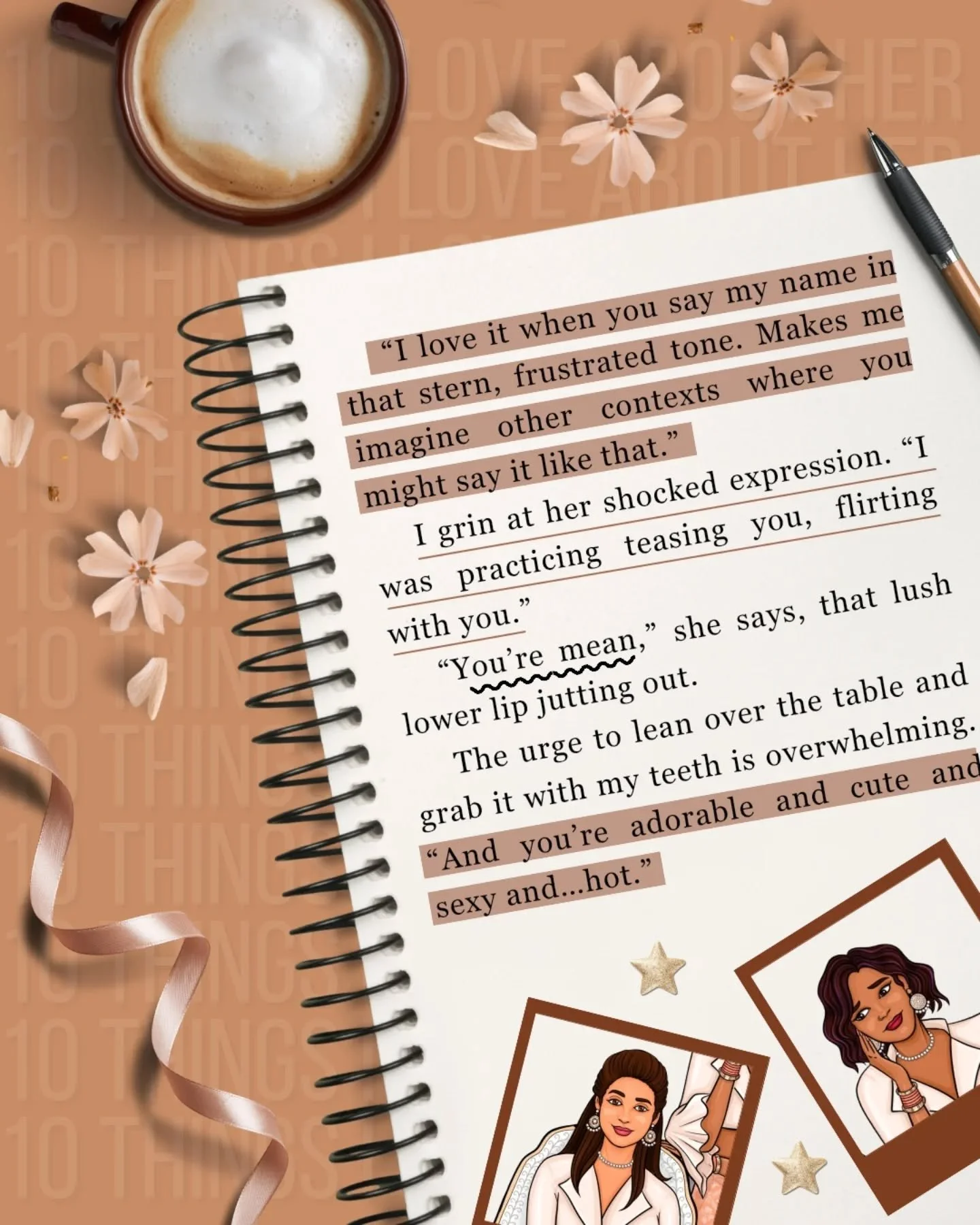 📖: 10 Things I Love About Her

Releasing: 27th January, 2026

Arc sign-up 🔗 in b!o

Tropes:
🤎 Sapphic Romance 
🤎 Age Gap Romance
🤎 Grumpy x Sunshine
🤎 Opposites Attract
🤎 Fake Dating (to please their siblings)
🤎 Maids of Honor Shenanigans
🤎 
