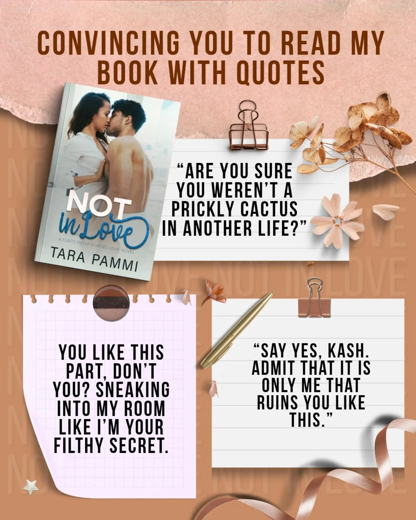 📖 Not In Love by Tara Pammi

💙 Age Gap Romance
💙 Hate to love
💙 Forced Proximity
💙 Contemporary romance 
💙 He Falls First
💙 Protective Hero
💙 Wedding Season Romance

Not In Love is steamy, age gap, enemies to lovers romance with dirty-talking