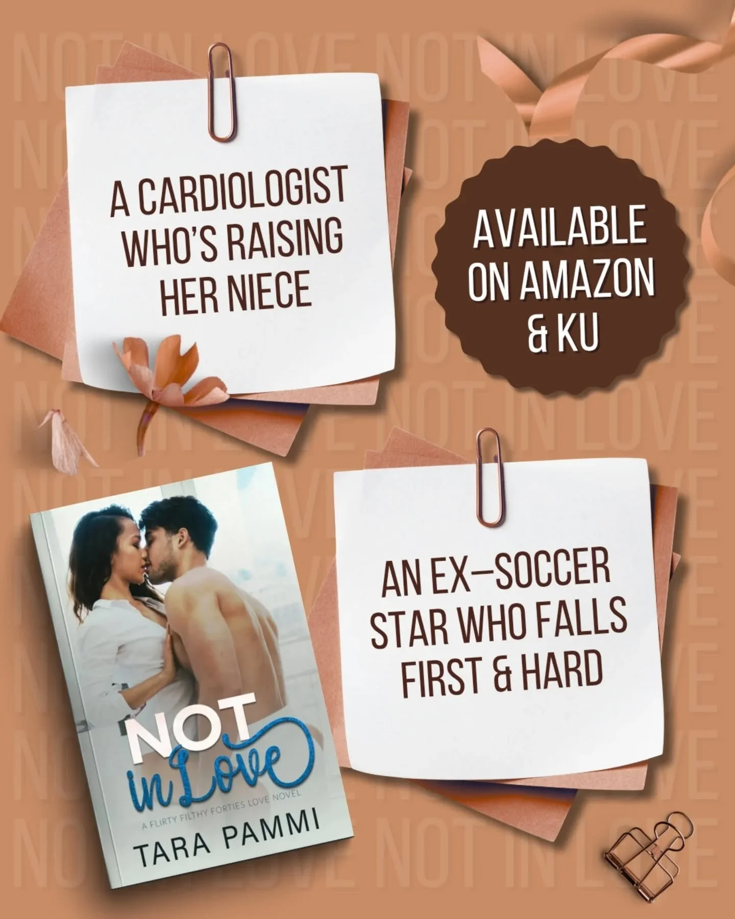 📖 Not In Love by Tara Pammi

💙 Age Gap Romance
💙 Hate to love
💙 Forced Proximity
💙 Contemporary romance 
💙 He Falls First
💙 Protective Hero
💙 Wedding Season Romance

Not In Love is steamy, age gap, enemies to lovers romance with dirty-talking