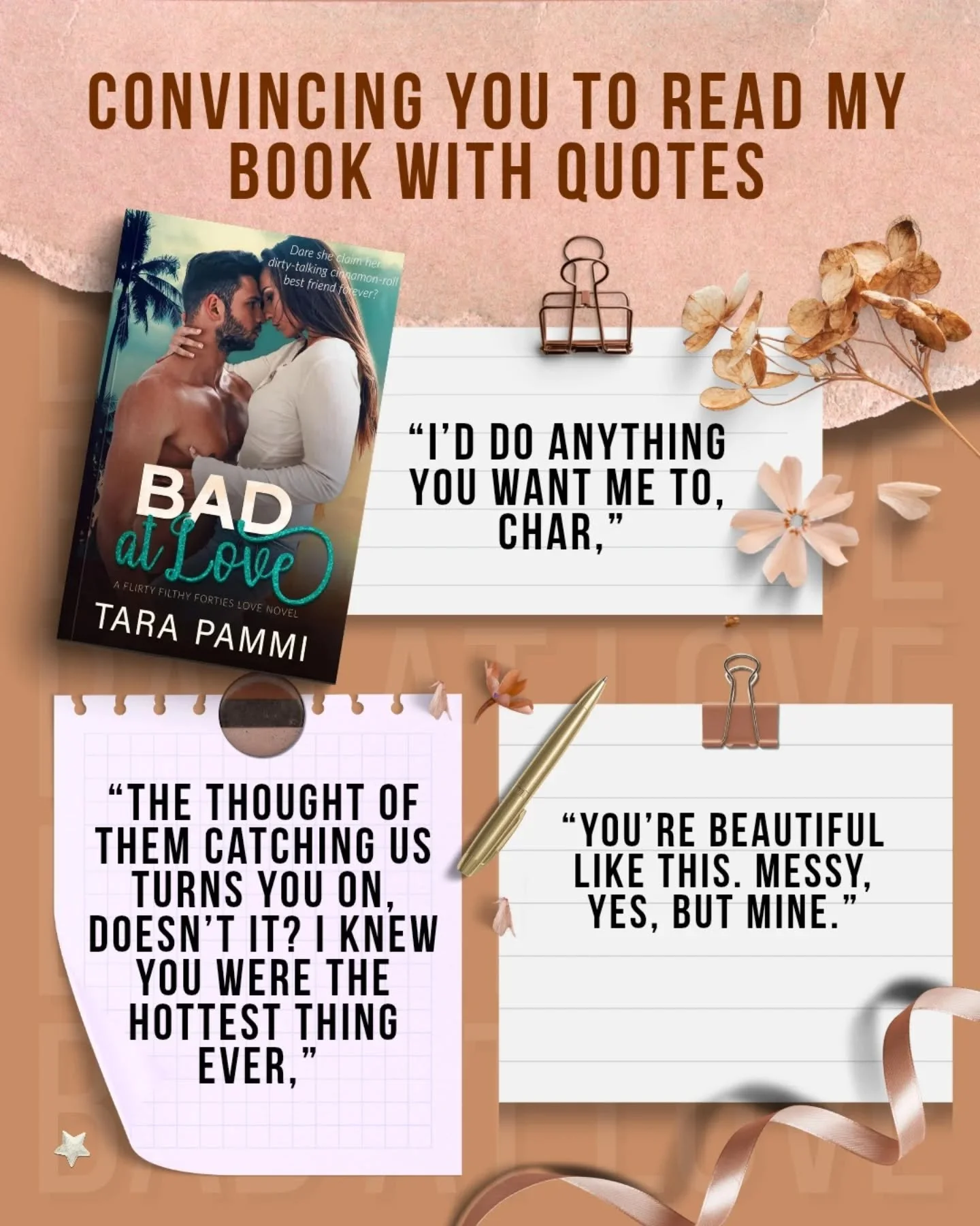 🩵 Bad At Love by Tara Pammi 🩵

🩵 Friends to lovers
🩵 Single mom in 40s
🩵 One bed, one week
🩵 Shower confession
🩵 Pining and Public p!ay
🩵 Twenty yrs of yearning
🩵 Dirty talking cinnamon roll hero
.
.
.
.
#friendstolovers #friendstoloversroma